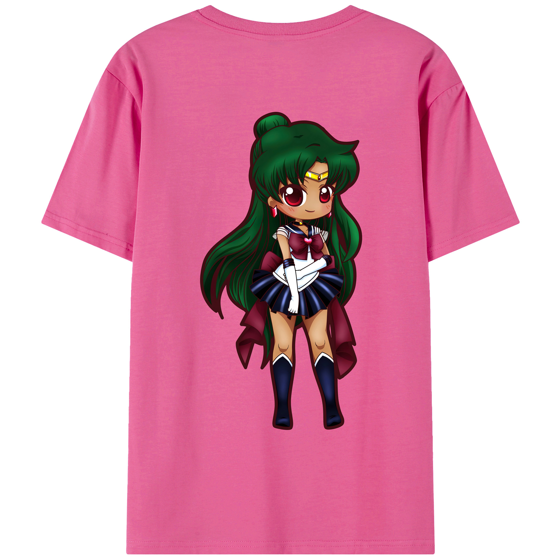 （画像用） 美少女戦士セーラームーン 冥王せつな Sailor Moon Meiou Setsuna レディース半袖Tシャツ(バックプリント)