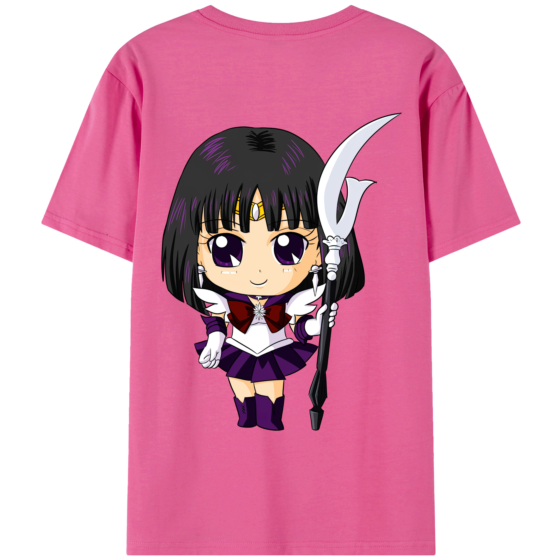 （画像用） 美少女戦士セーラームーン 土萠ほたる Sailor Moon Tomoe Hotaru （セーラーサターン；Sailor Saturn） レディース半袖Tシャツ(バックプリント)
