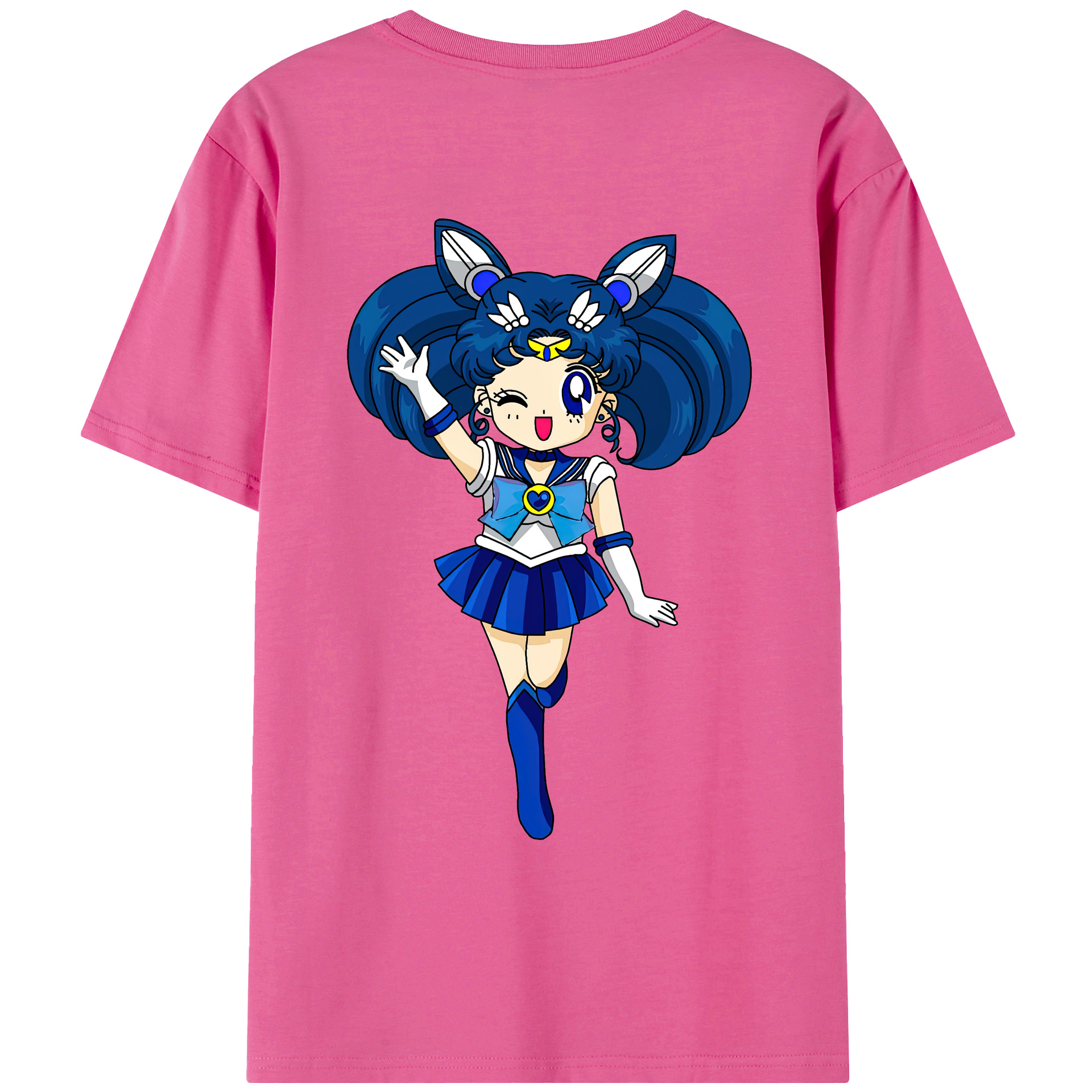 （画像用） 美少女戦士セーラームーン 水野 亜美 みずの あみ Sailor Moon Mizuno Ami レディース半袖Tシャツ(バックプリント)