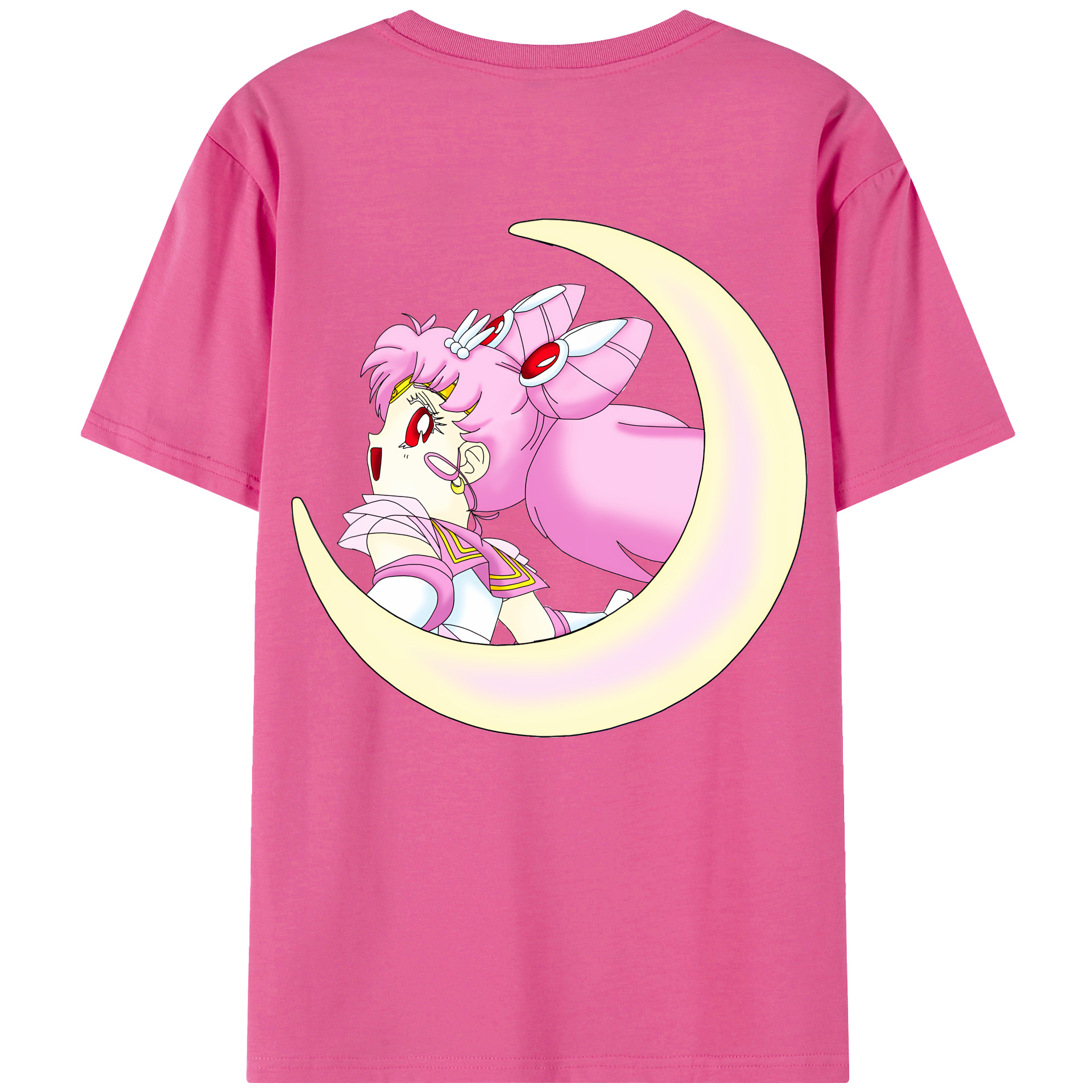 （画像用） 美少女戦士セーラームーン ちびうさ Sailor Moon Chibiusa Tsukino Usagi Small Lady Serenity レディース半袖Tシャツ(バックプリント)