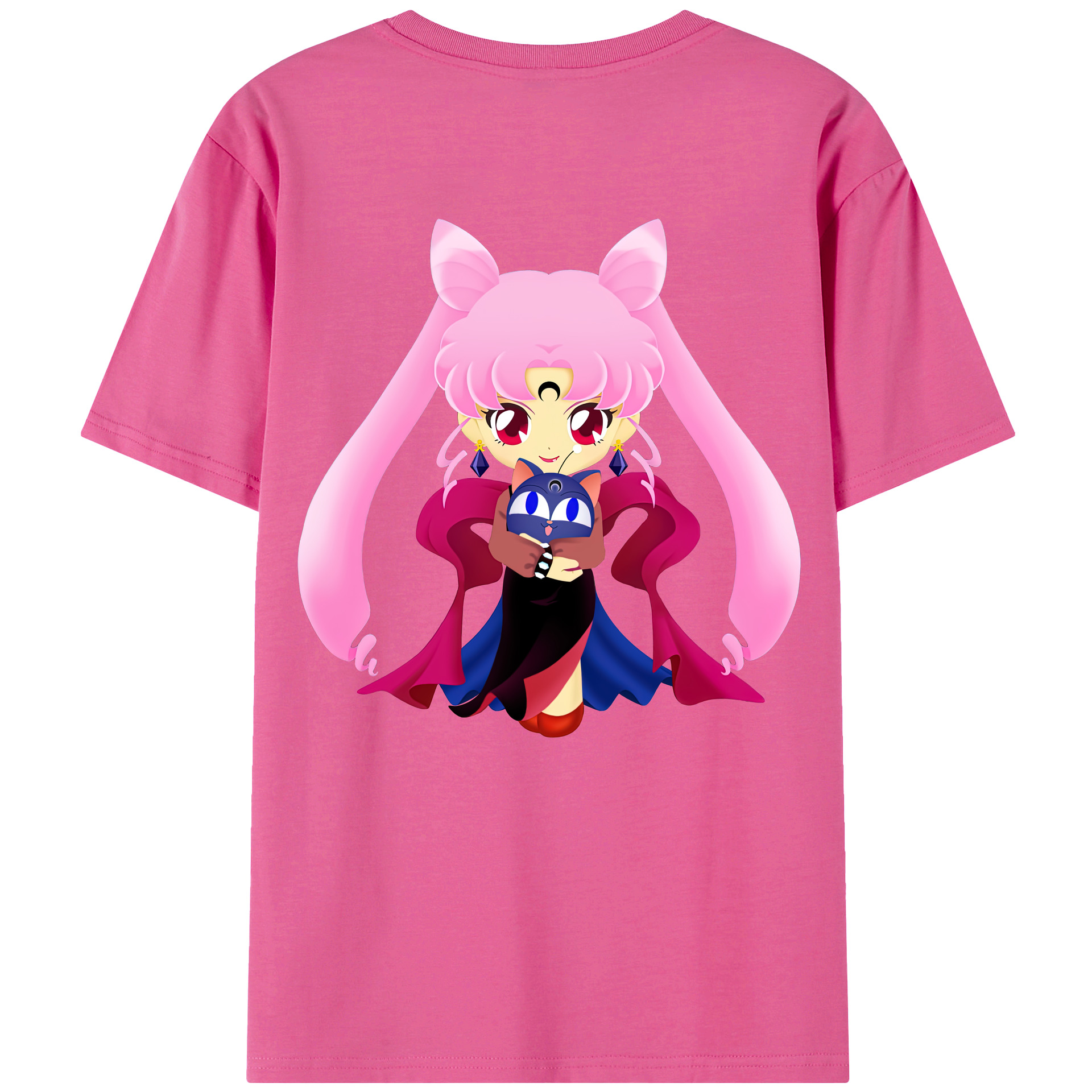 （画像用） 美少女戦士セーラームーン ちびうさ Sailor Moon Chibiusa Tsukino Usagi Small Lady Serenity レディース半袖Tシャツ(バックプリント)