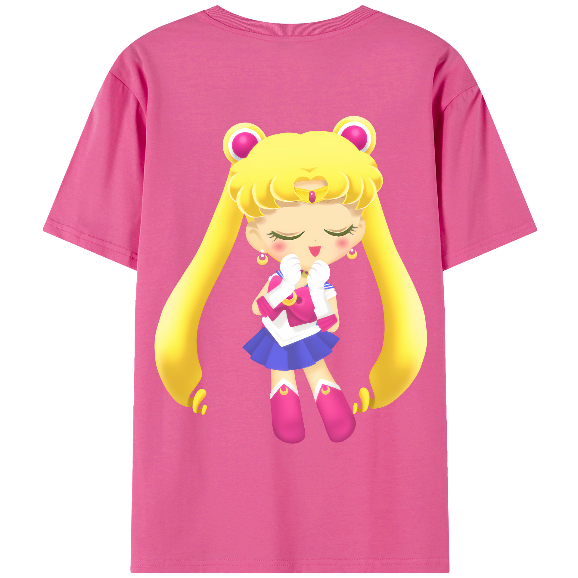 （画像用） 美少女戦士セーラームーン 月野 うさぎ つきの うさぎ Sailor Moon Tsukino Usagi レディース半袖Tシャツ(バックプリント)