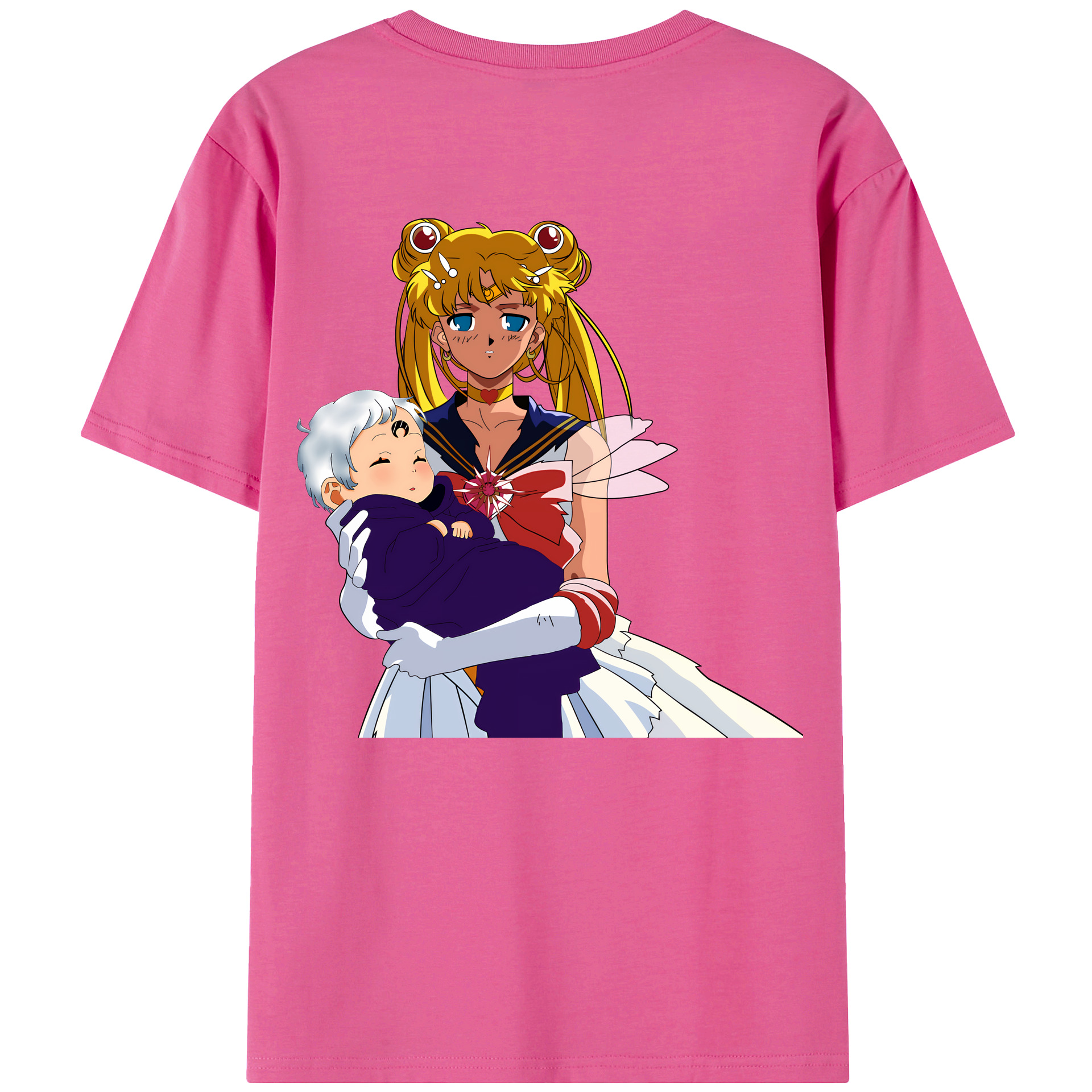 （画像用） 美少女戦士セーラームーン 月野 うさぎ つきの うさぎ Sailor Moon Tsukino Usagi レディース半袖Tシャツ(バックプリント)