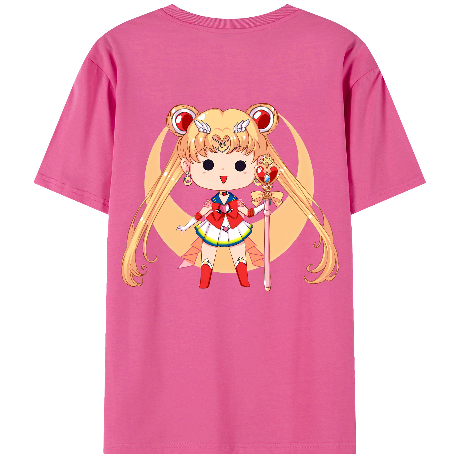 （画像用） 美少女戦士セーラームーン 月野 うさぎ つきの うさぎ Sailor Moon Tsukino Usagi レディース半袖Tシャツ(バックプリント)