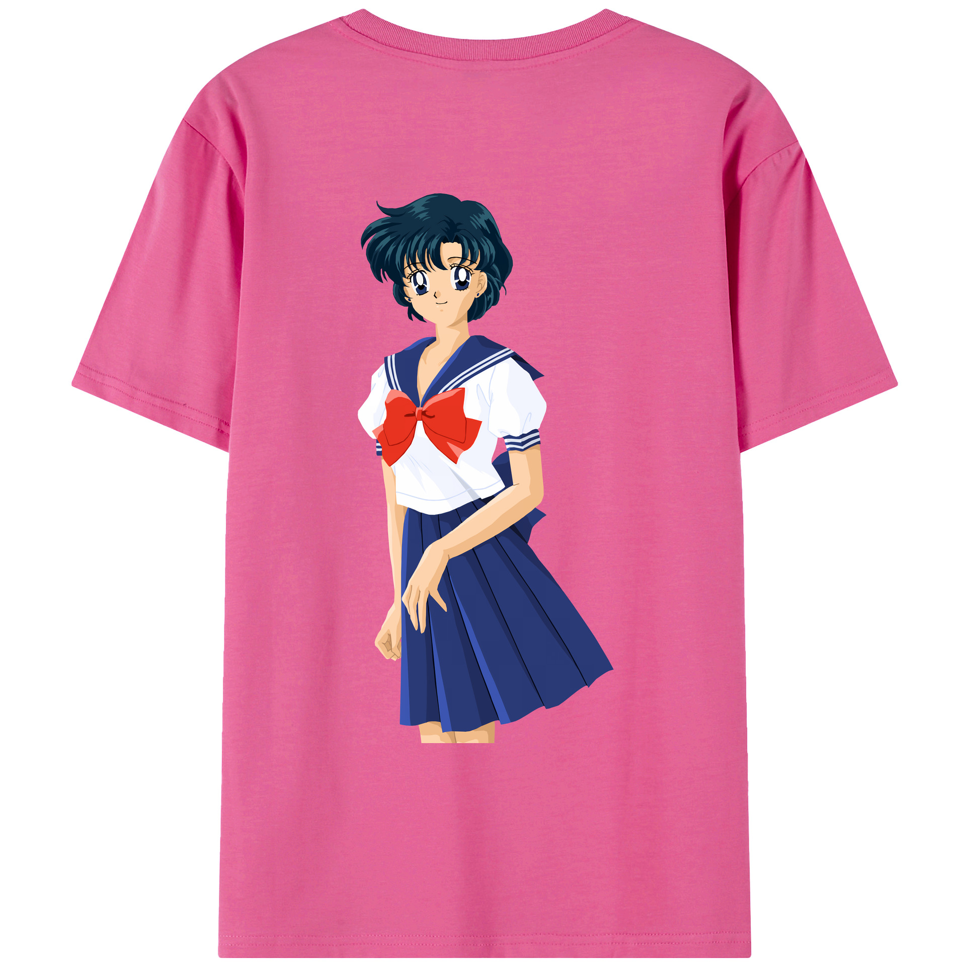 （画像用） 美少女戦士セーラームーン 水野 亜美 みずの あみ Sailor Moon Mizuno Ami レディース半袖Tシャツ(バックプリント)