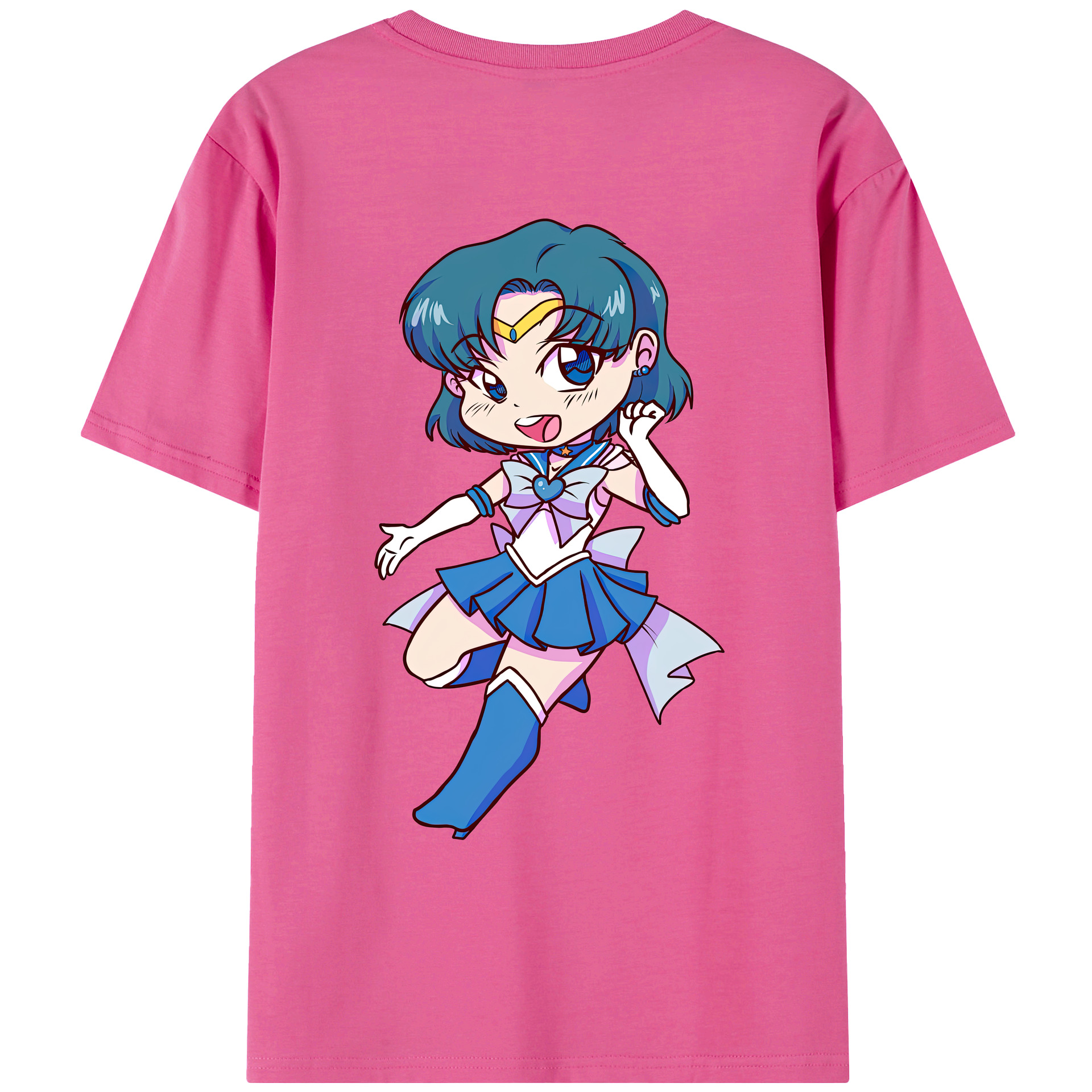 （画像用） 美少女戦士セーラームーン 水野 亜美 みずの あみ Sailor Moon Mizuno Ami レディース半袖Tシャツ(バックプリント)