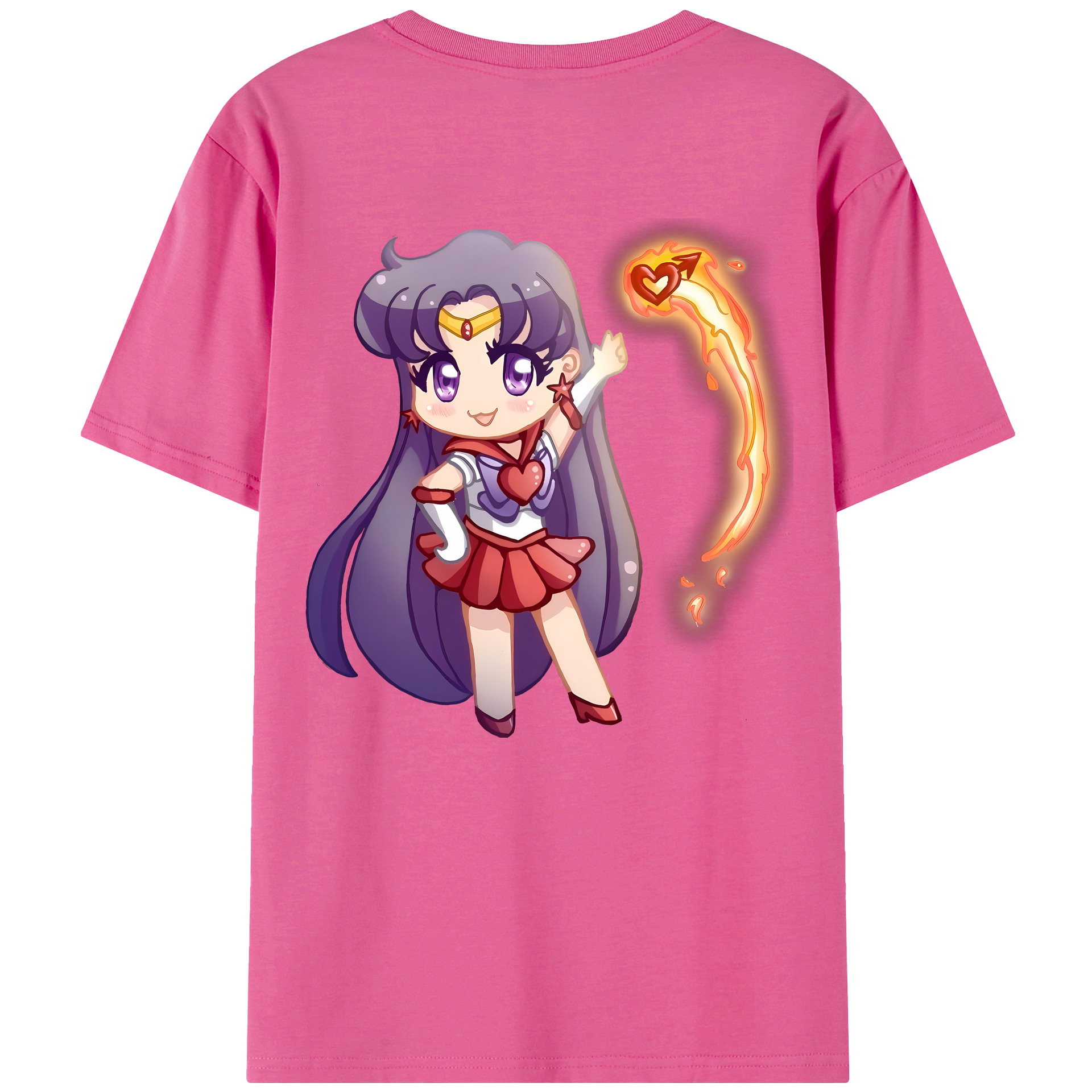 （画像用） 美少女戦士セーラームーン 火野レイ ひの レイ Sailor Moon Hino Rei （セーラーマーズ,Sailor Mars） レディース半袖Tシャツ(バックプリント)