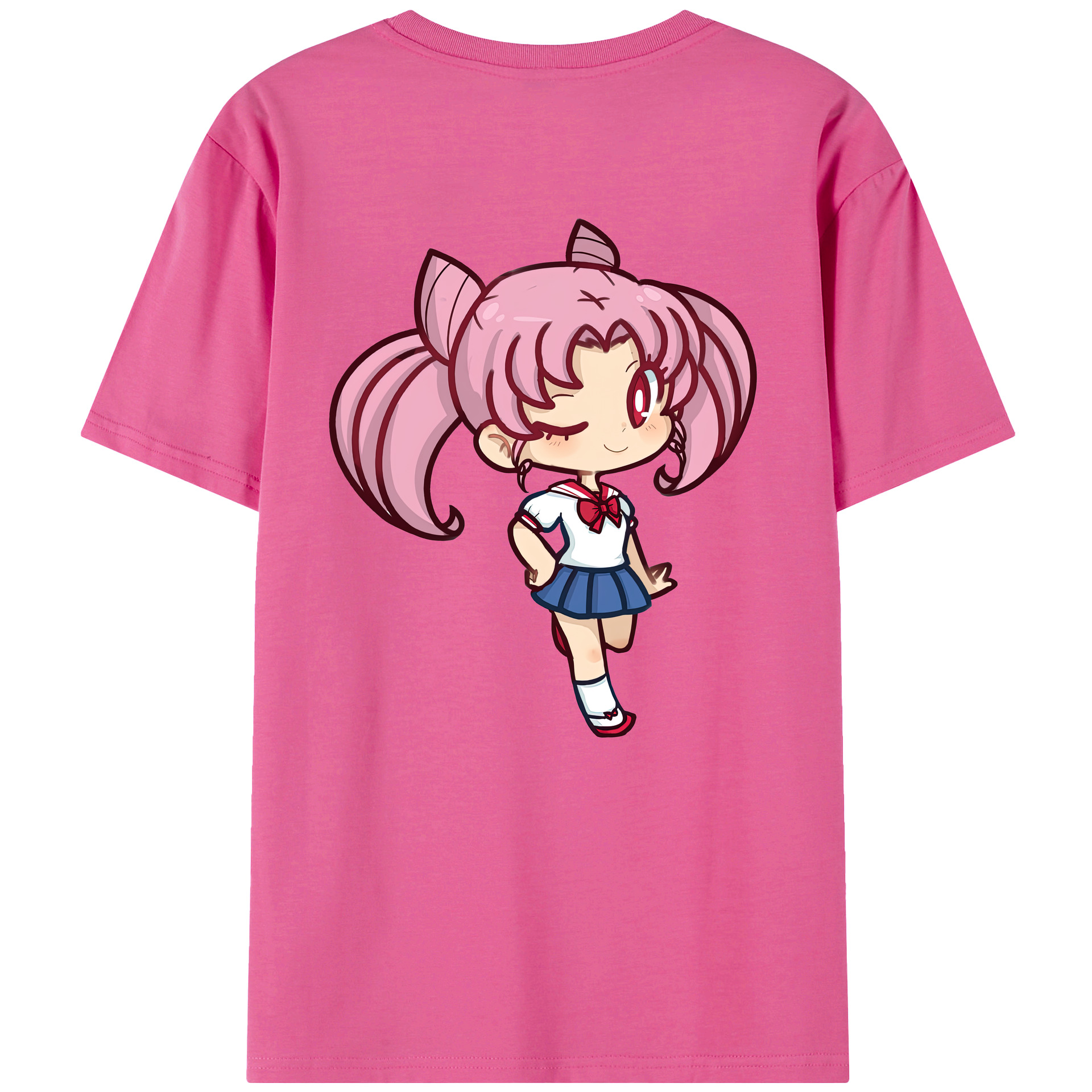 （画像用） 美少女戦士セーラームーン ちびうさ Sailor Moon Chibiusa Tsukino Usagi Small Lady Serenity レディース半袖Tシャツ(バックプリント)