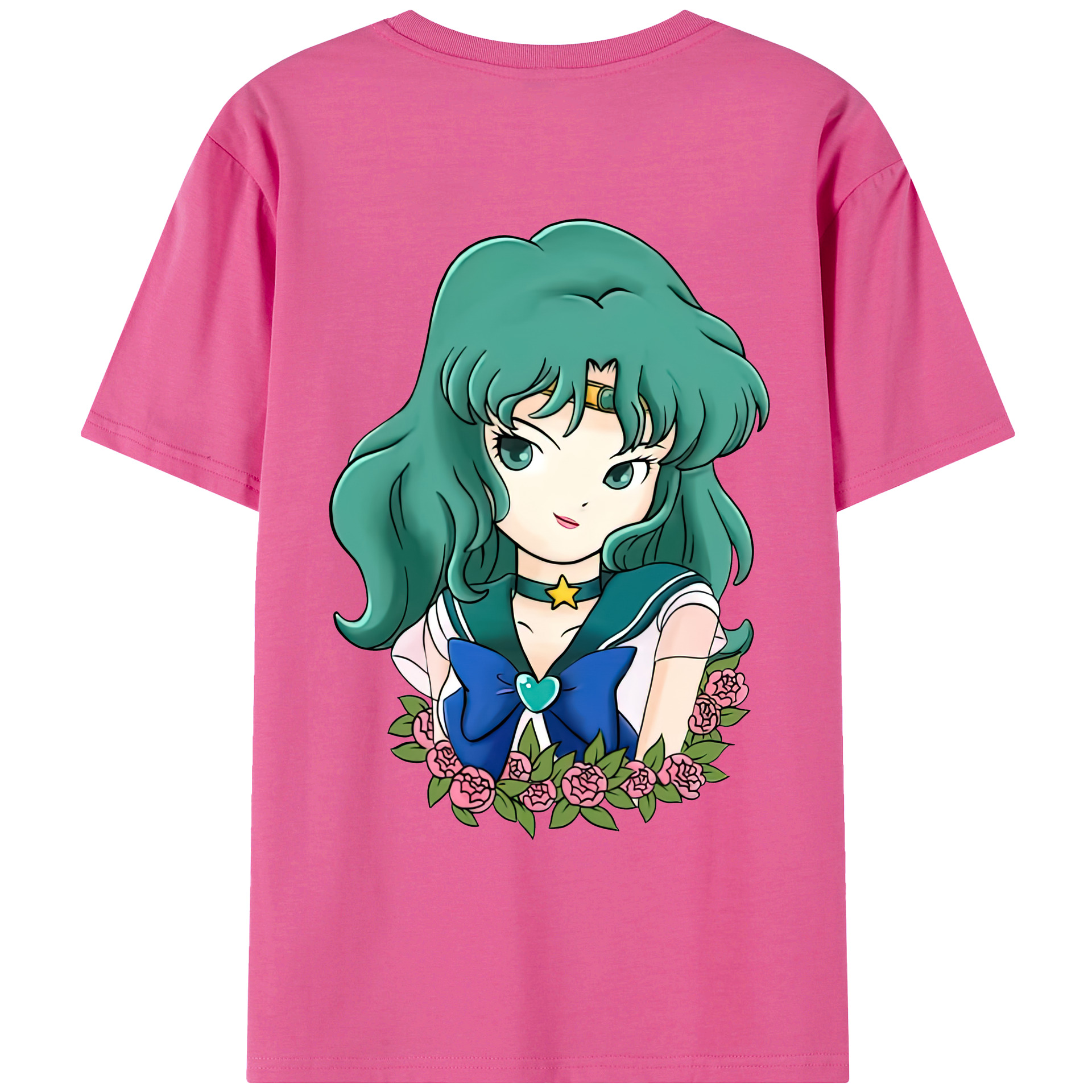 （画像用） 美少女戦士セーラームーン 海王 みちる（かいおう みちる） Sailor Moon Kaiou Michiru レディース半袖Tシャツ(バックプリント)
