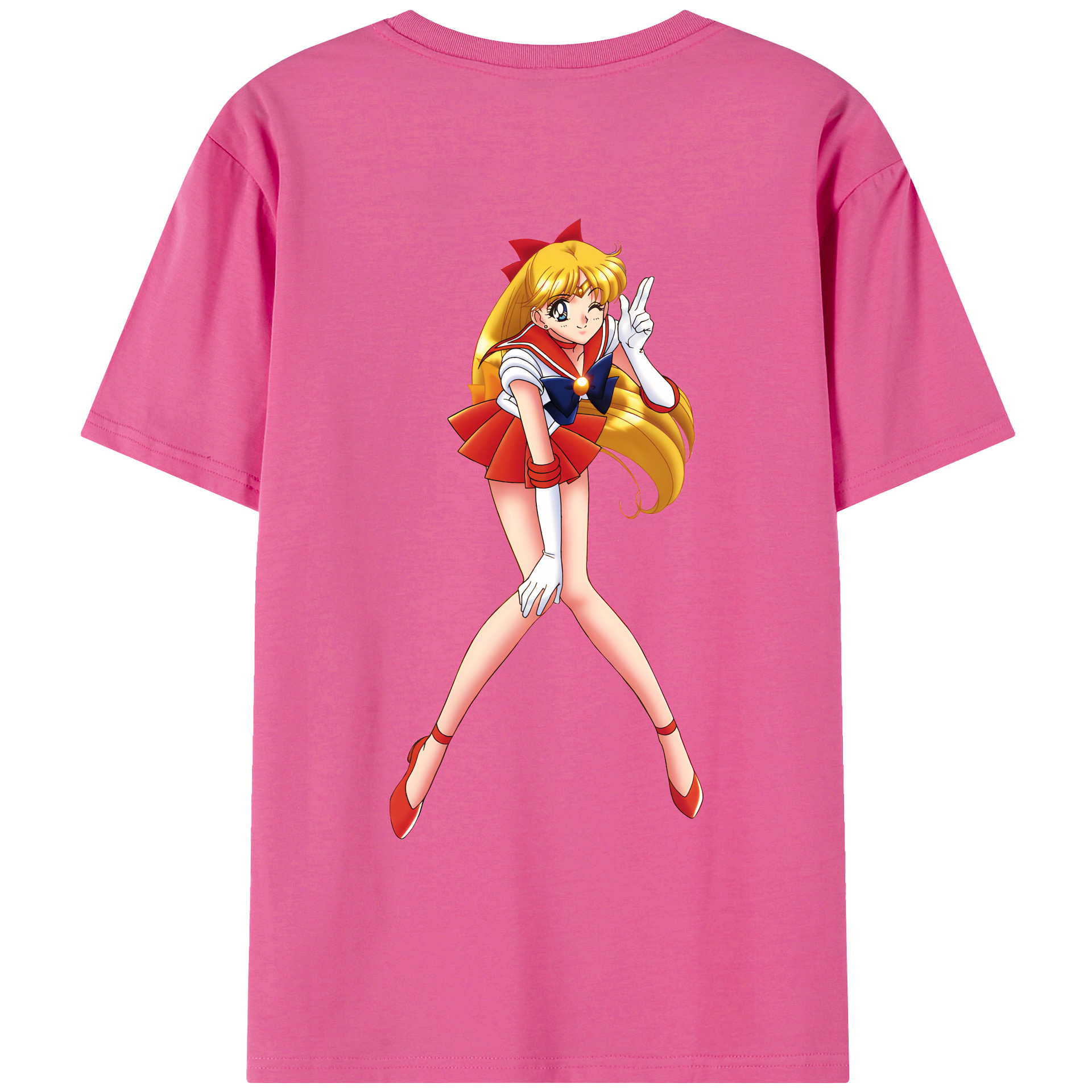 （画像用） 美少女戦士セーラームーン 愛野 美奈子 あいの みなこ Sailor Moon Aino Minako レディース半袖Tシャツ(バックプリント)