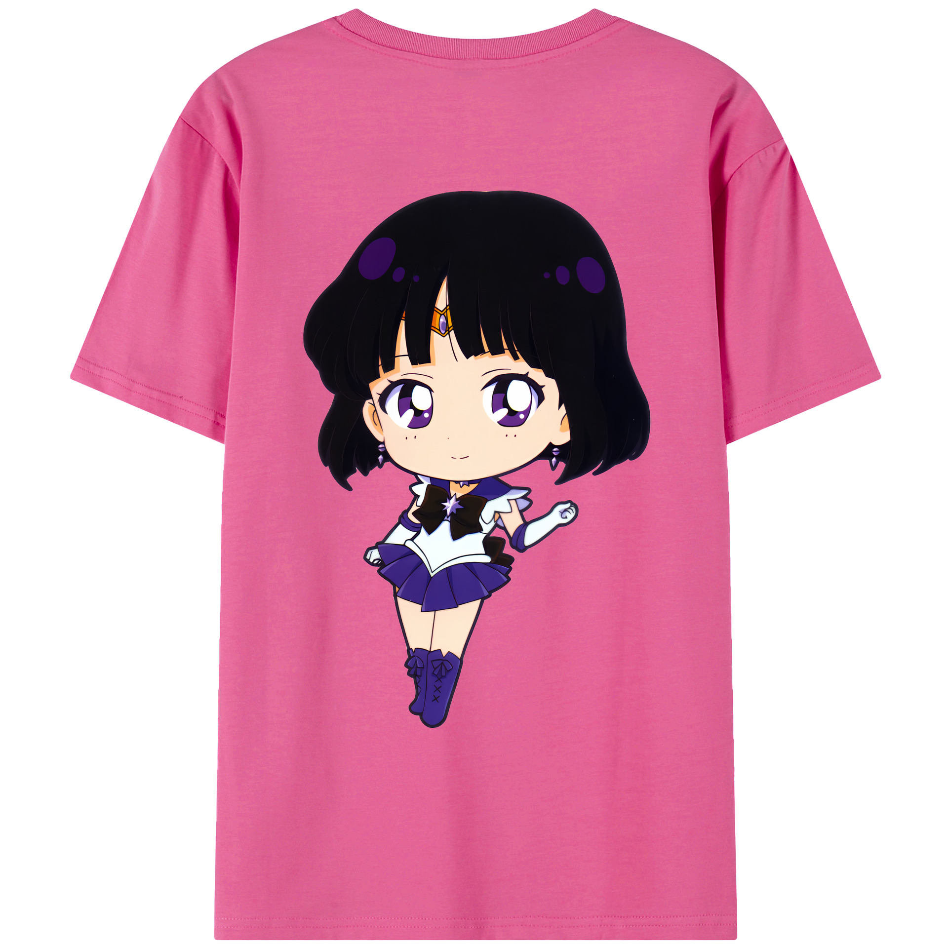 （画像用） 美少女戦士セーラームーン 土萠ほたる Sailor Moon Tomoe Hotaru （セーラーサターン；Sailor Saturn） レディース半袖Tシャツ(バックプリント)