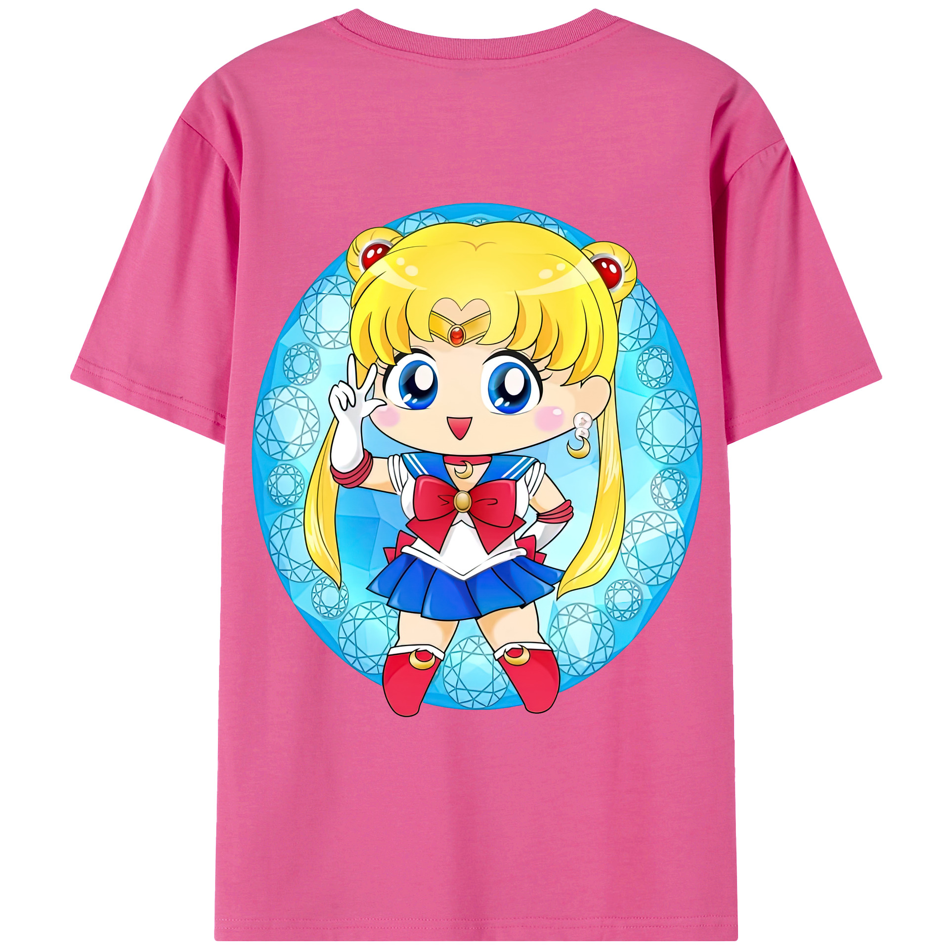 （画像用） 美少女戦士セーラームーン 月野 うさぎ つきの うさぎ Sailor Moon Tsukino Usagi レディース半袖Tシャツ(バックプリント)