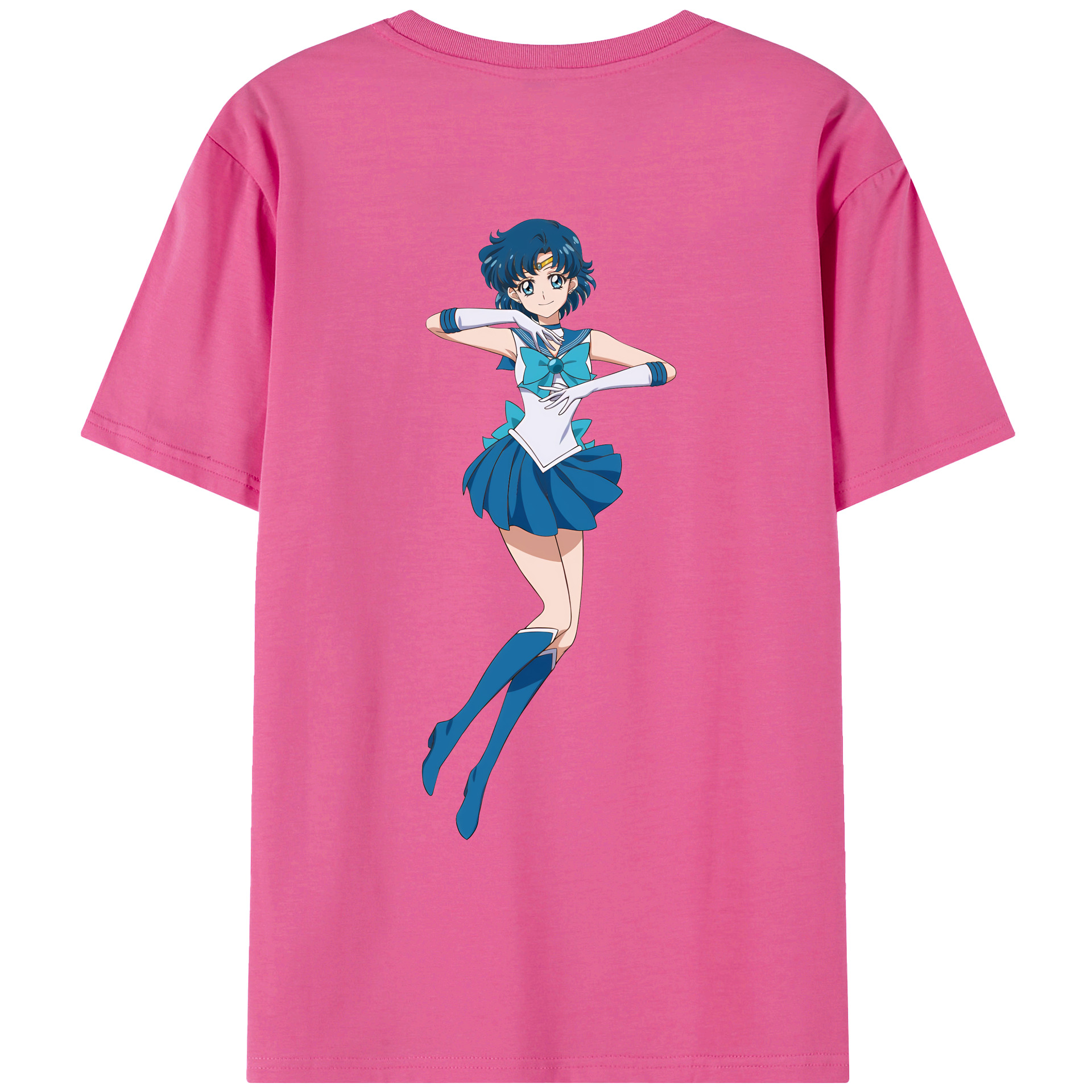 （画像用） 美少女戦士セーラームーン 水野 亜美 みずの あみ Sailor Moon Mizuno Ami レディース半袖Tシャツ(バックプリント)