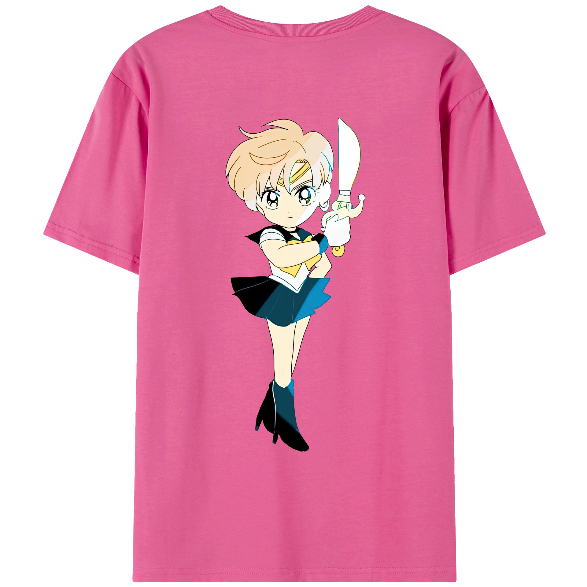 （画像用） 美少女戦士セーラームーン 天王はるか Sailor Moon Tenoh Haruka レディース半袖Tシャツ(バックプリント)