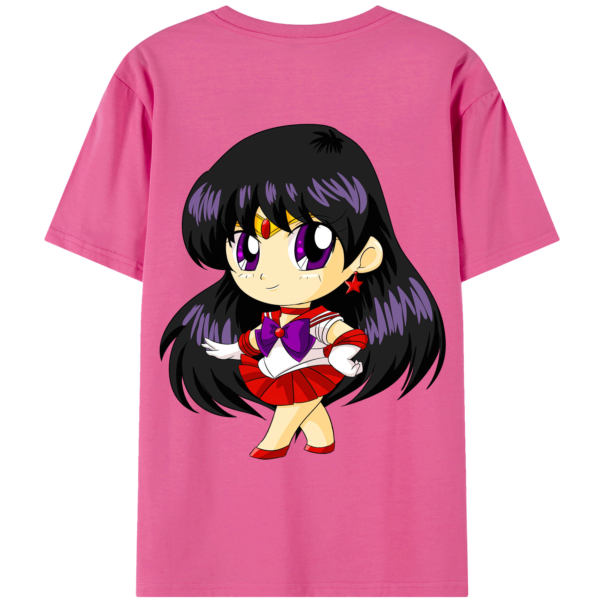 （画像用） 美少女戦士セーラームーン 火野レイ ひの レイ Sailor Moon Hino Rei （セーラーマーズ,Sailor Mars） レディース半袖Tシャツ(バックプリント)