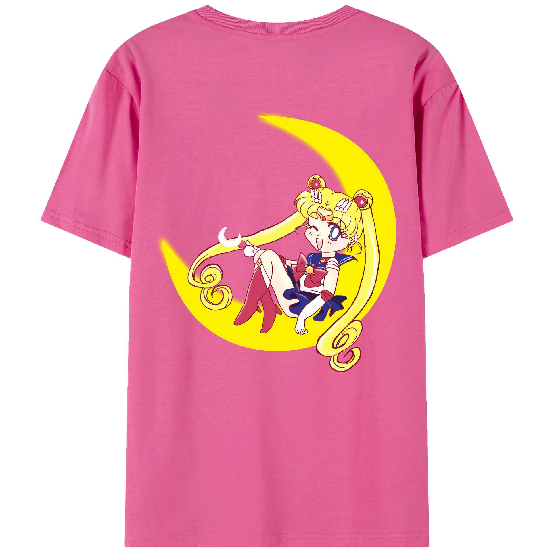 （画像用） 美少女戦士セーラームーン 月野 うさぎ つきの うさぎ Sailor Moon Tsukino Usagi レディース半袖Tシャツ(バックプリント)