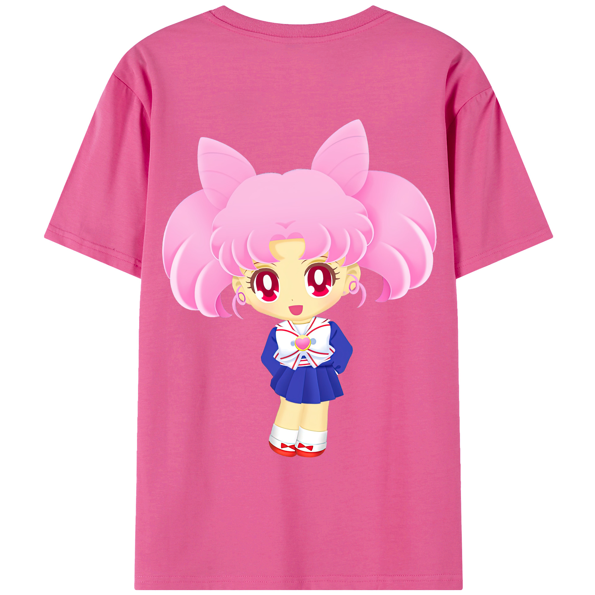 （画像用） 美少女戦士セーラームーン ちびうさ Sailor Moon Chibiusa Tsukino Usagi Small Lady Serenity レディース半袖Tシャツ(バックプリント)