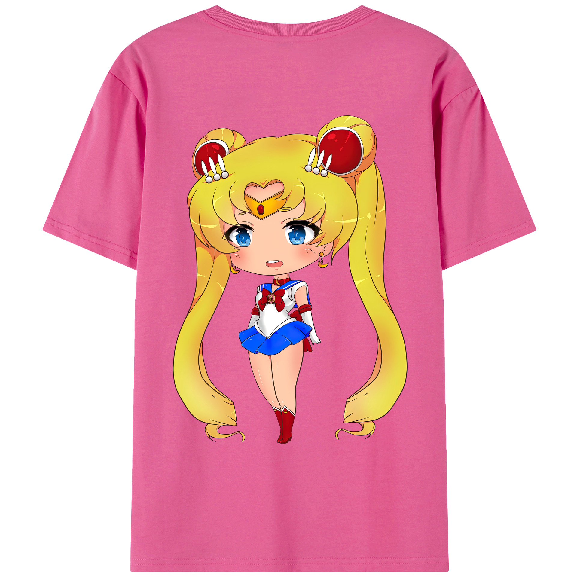 （画像用） 美少女戦士セーラームーン 月野 うさぎ つきの うさぎ Sailor Moon Tsukino Usagi レディース半袖Tシャツ(バックプリント)