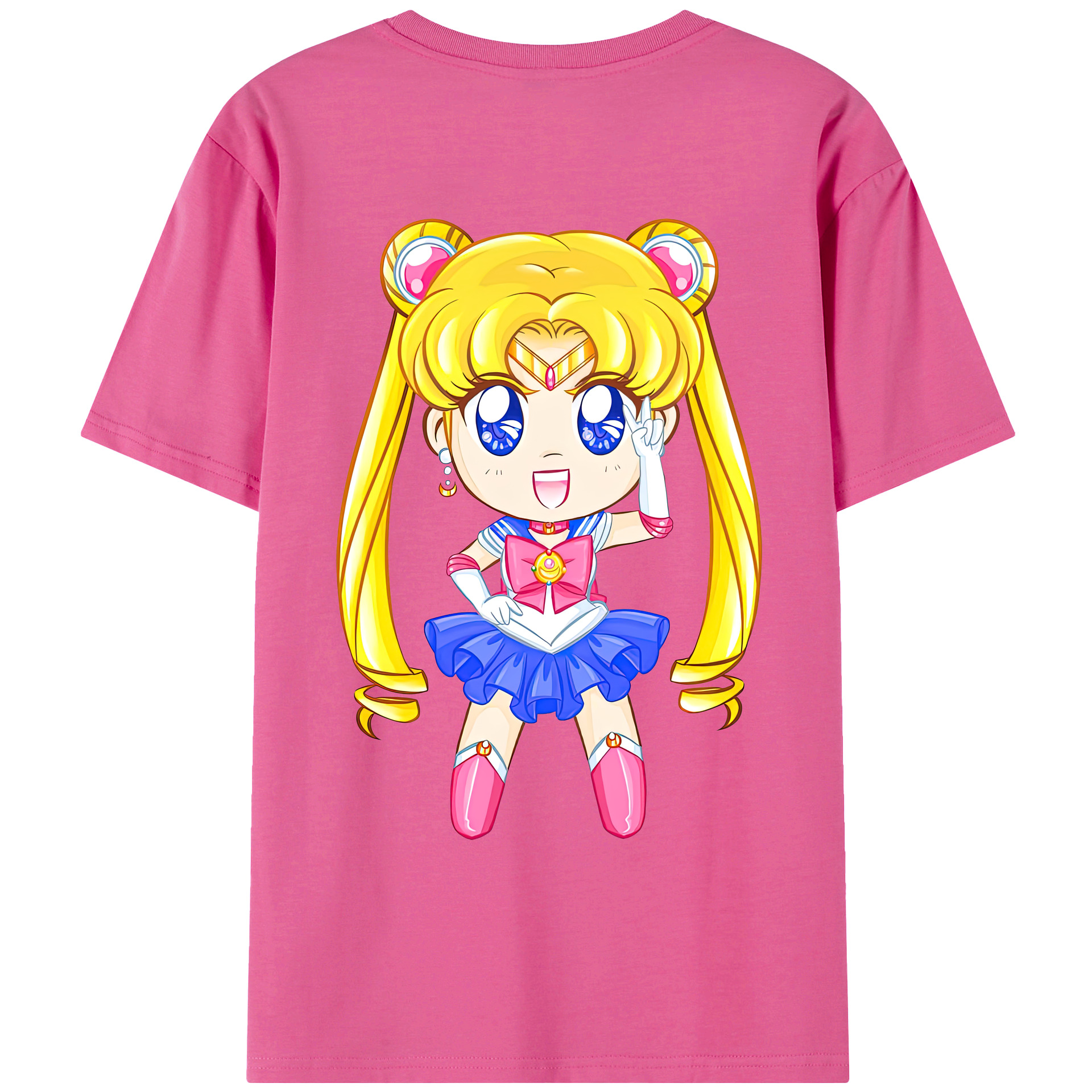 （画像用） 美少女戦士セーラームーン 月野 うさぎ つきの うさぎ Sailor Moon Tsukino Usagi レディース半袖Tシャツ(バックプリント)
