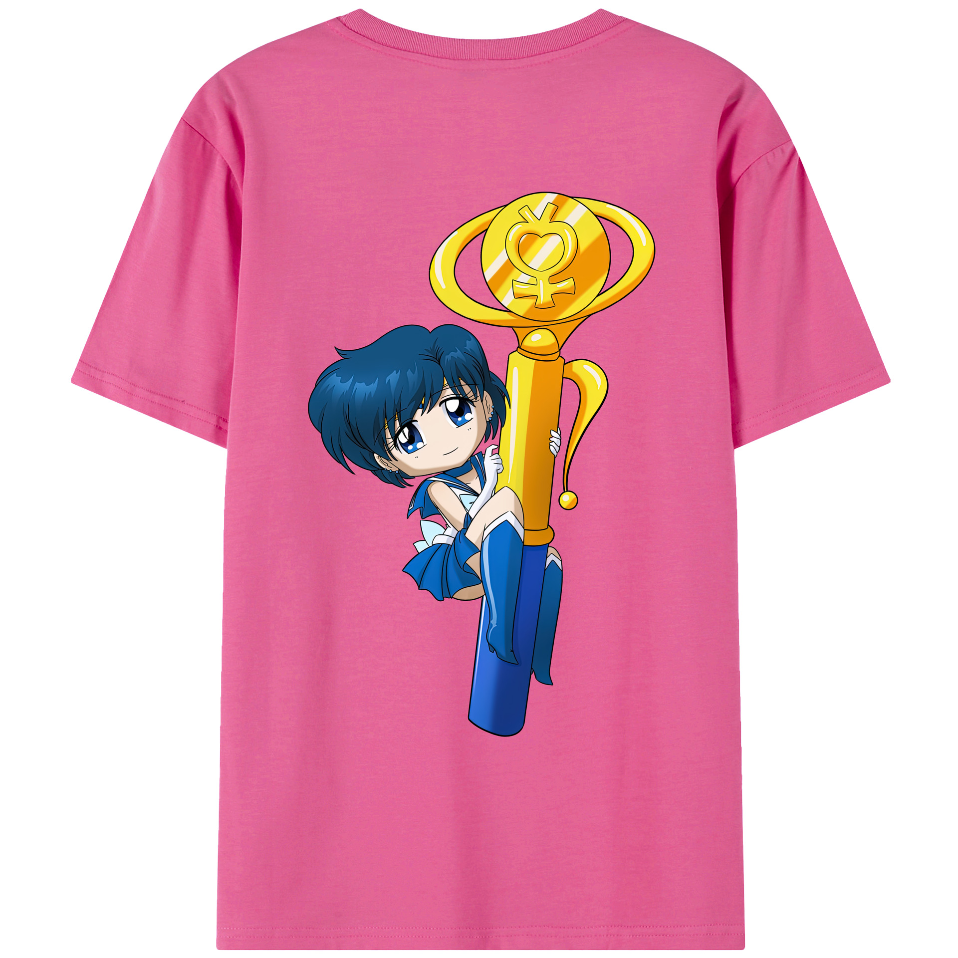 （画像用） 美少女戦士セーラームーン 水野 亜美 みずの あみ Sailor Moon Mizuno Ami レディース半袖Tシャツ(バックプリント)