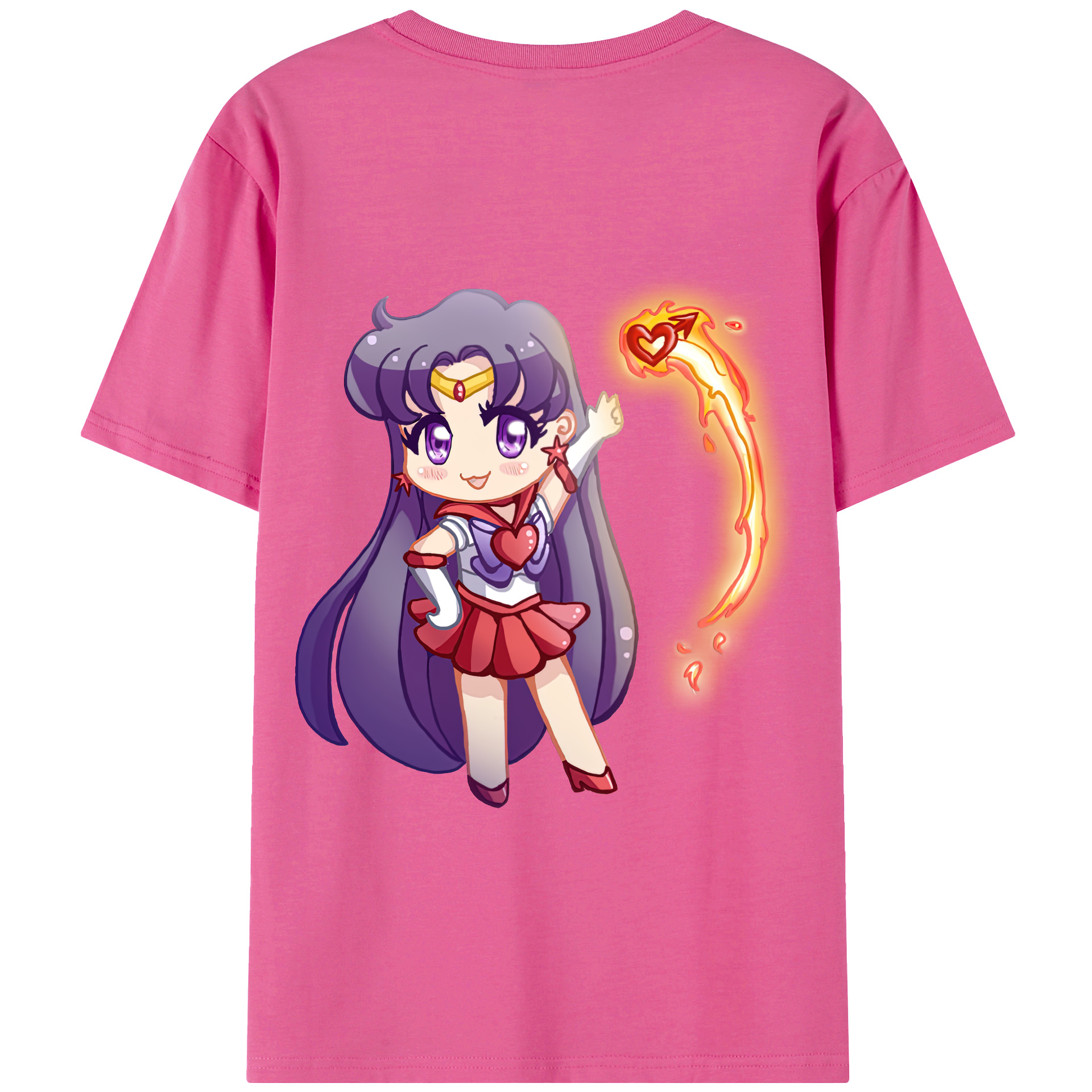 （画像用） 美少女戦士セーラームーン 火野レイ ひの レイ Sailor Moon Hino Rei （セーラーマーズ,Sailor Mars） レディース半袖Tシャツ(バックプリント)