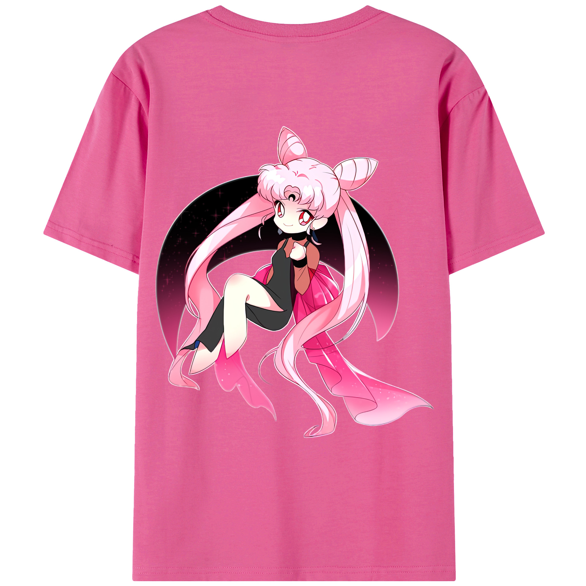 （画像用） 美少女戦士セーラームーン ちびうさ Sailor Moon Chibiusa Tsukino Usagi Small Lady Serenity レディース半袖Tシャツ(バックプリント)