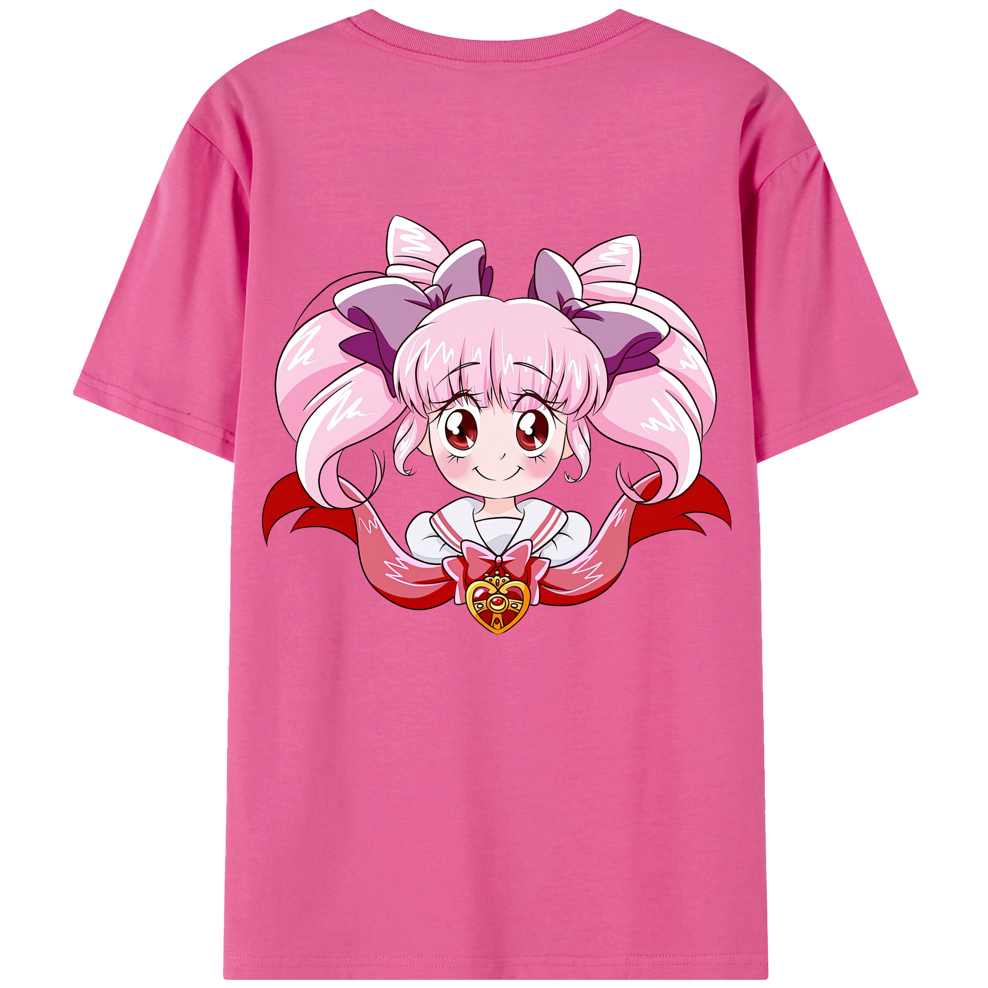 （画像用） 美少女戦士セーラームーン ちびうさ Sailor Moon Chibiusa Tsukino Usagi Small Lady Serenity レディース半袖Tシャツ(バックプリント)
