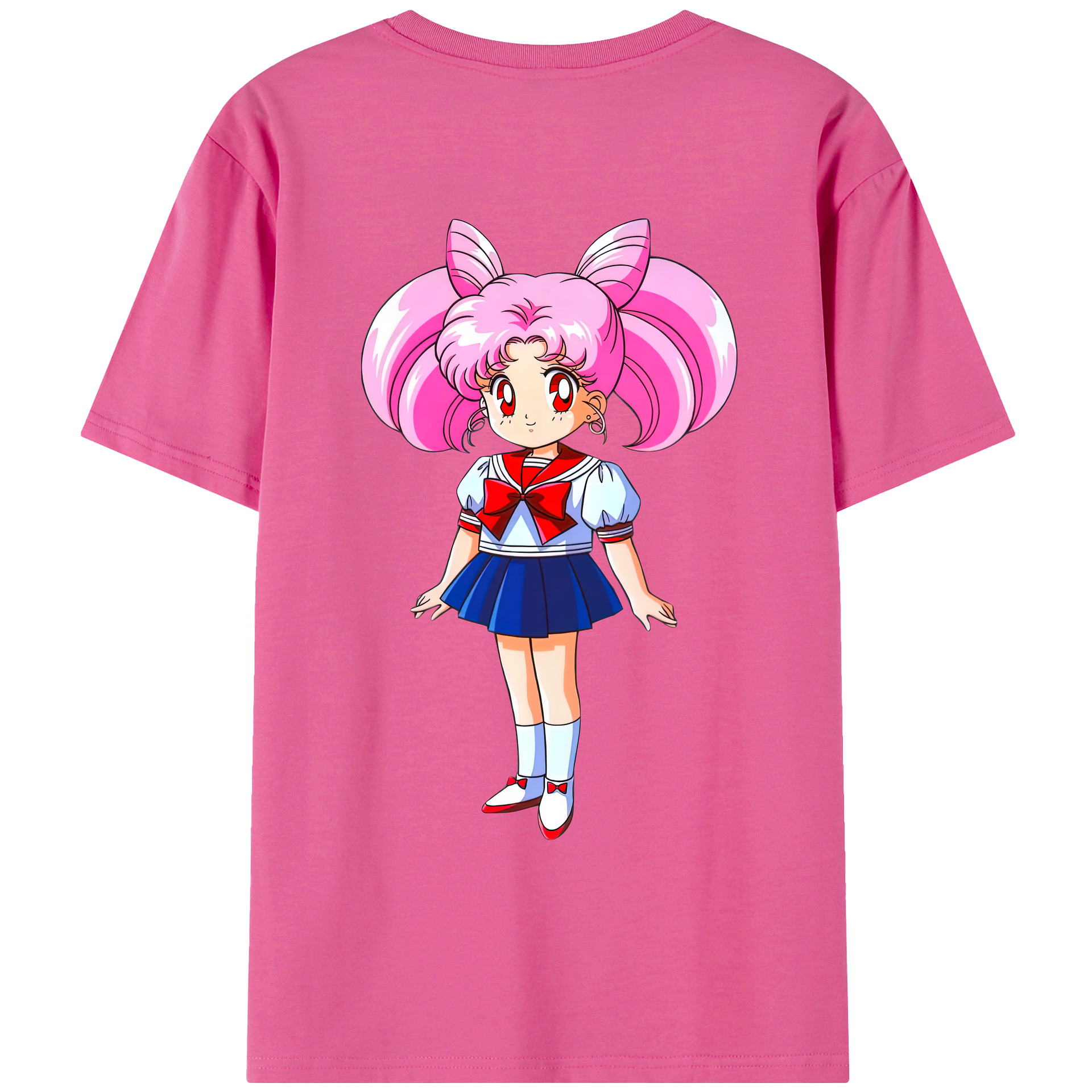 （画像用） 美少女戦士セーラームーン ちびうさ Sailor Moon Chibiusa Tsukino Usagi Small Lady Serenity レディース半袖Tシャツ(バックプリント)