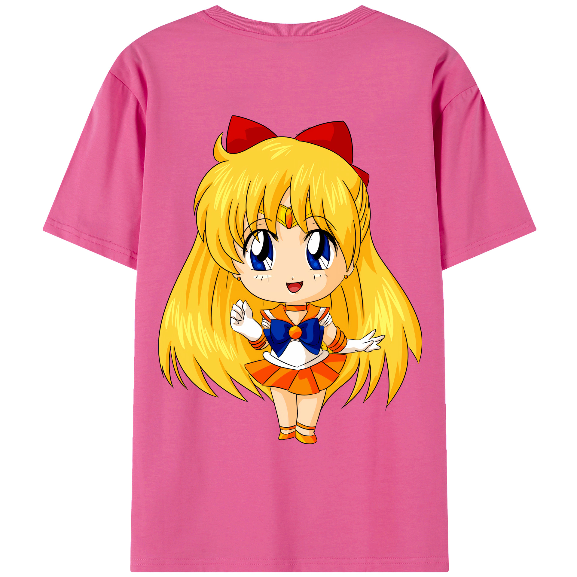 （画像用） 美少女戦士セーラームーン 愛野 美奈子 あいの みなこ Sailor Moon Aino Minako レディース半袖Tシャツ(バックプリント)