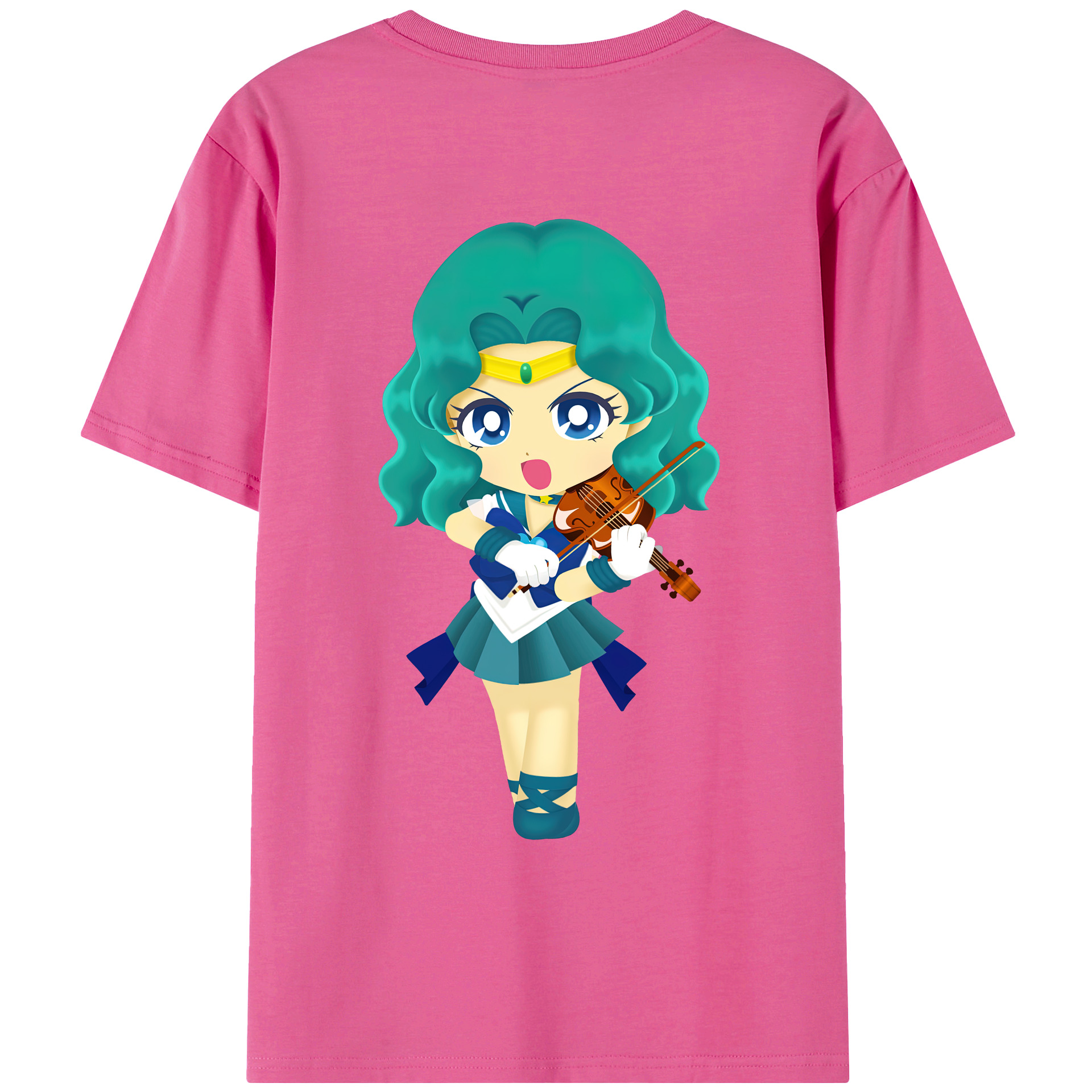 （画像用） 美少女戦士セーラームーン 海王 みちる（かいおう みちる） Sailor Moon Kaiou Michiru レディース半袖Tシャツ(バックプリント)