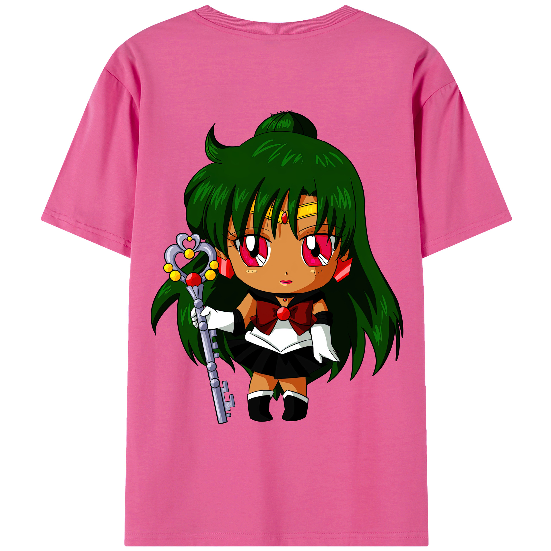 （画像用） 美少女戦士セーラームーン 冥王せつな Sailor Moon Meiou Setsuna レディース半袖Tシャツ(バックプリント)