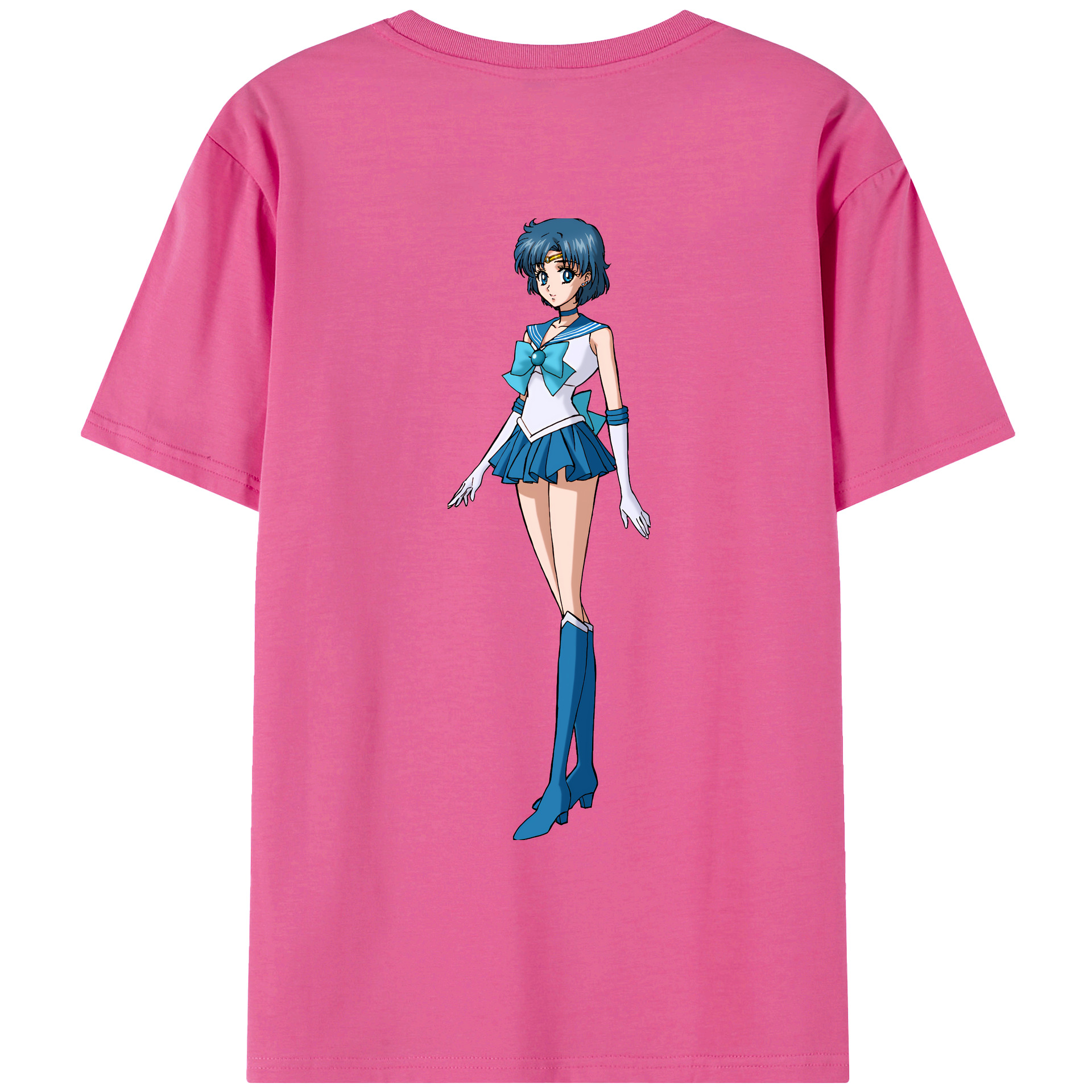 （画像用） 美少女戦士セーラームーン 水野 亜美 みずの あみ Sailor Moon Mizuno Ami レディース半袖Tシャツ(バックプリント)