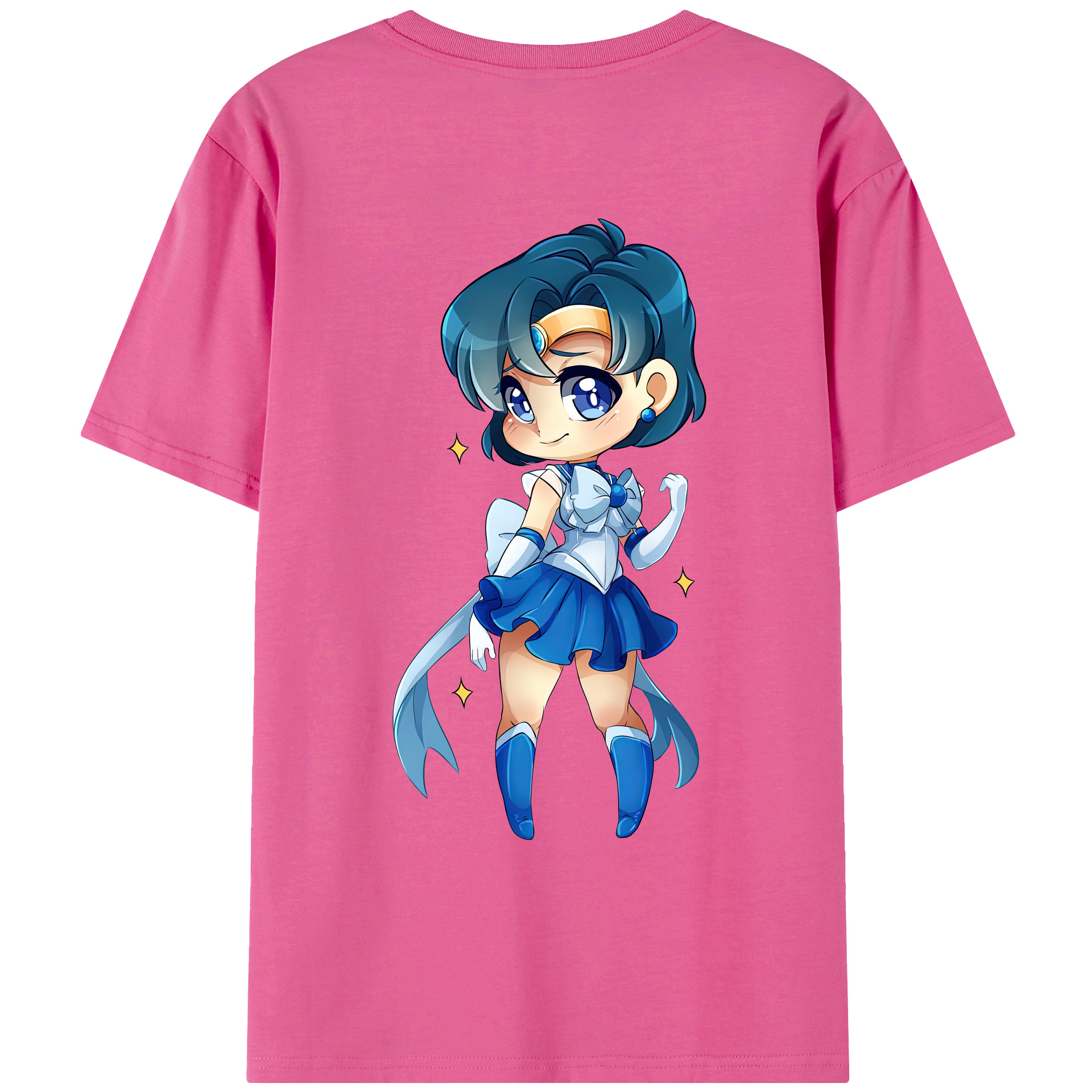 （画像用） 美少女戦士セーラームーン 水野 亜美 みずの あみ Sailor Moon Mizuno Ami レディース半袖Tシャツ(バックプリント)