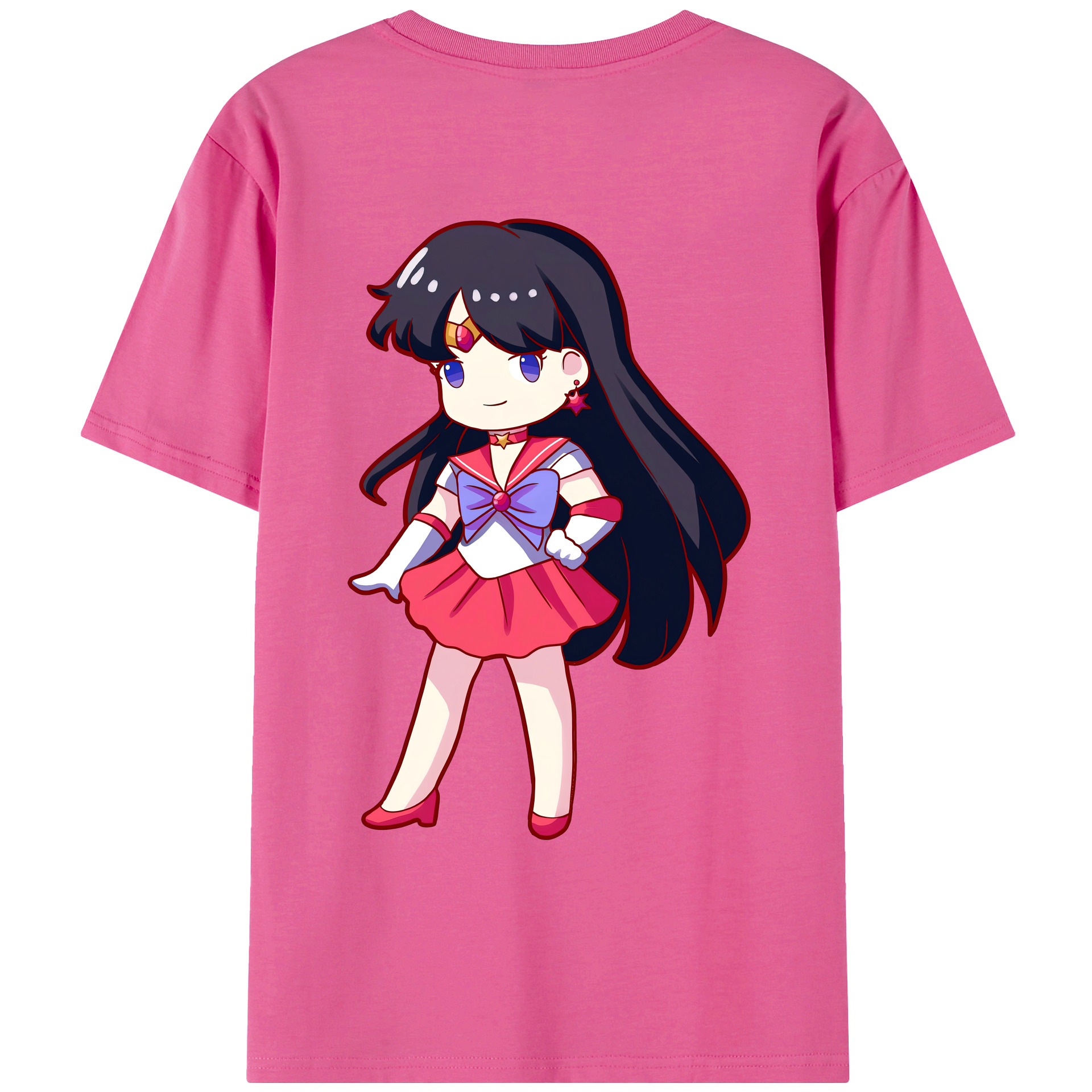 （画像用） 美少女戦士セーラームーン 火野レイ ひの レイ Sailor Moon Hino Rei （セーラーマーズ,Sailor Mars） レディース半袖Tシャツ(バックプリント)