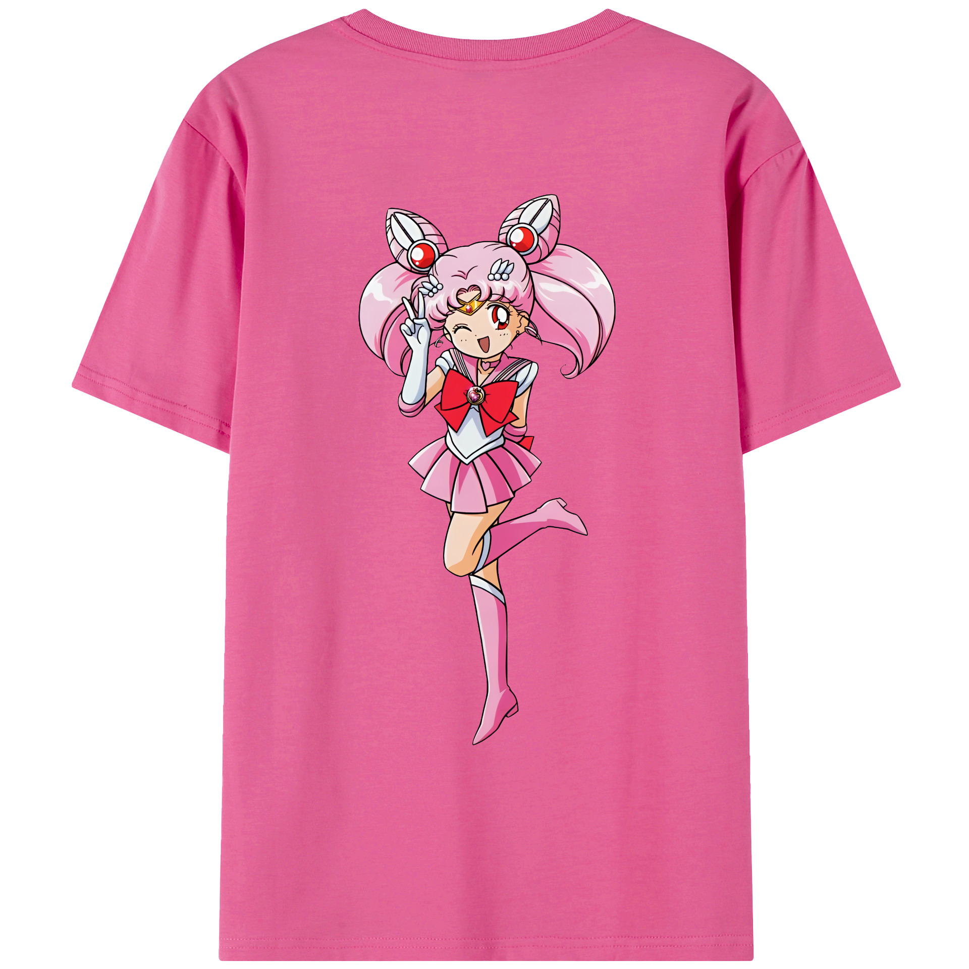 （画像用） 美少女戦士セーラームーン ちびうさ Sailor Moon Chibiusa Tsukino Usagi Small Lady Serenity レディース半袖Tシャツ(バックプリント)