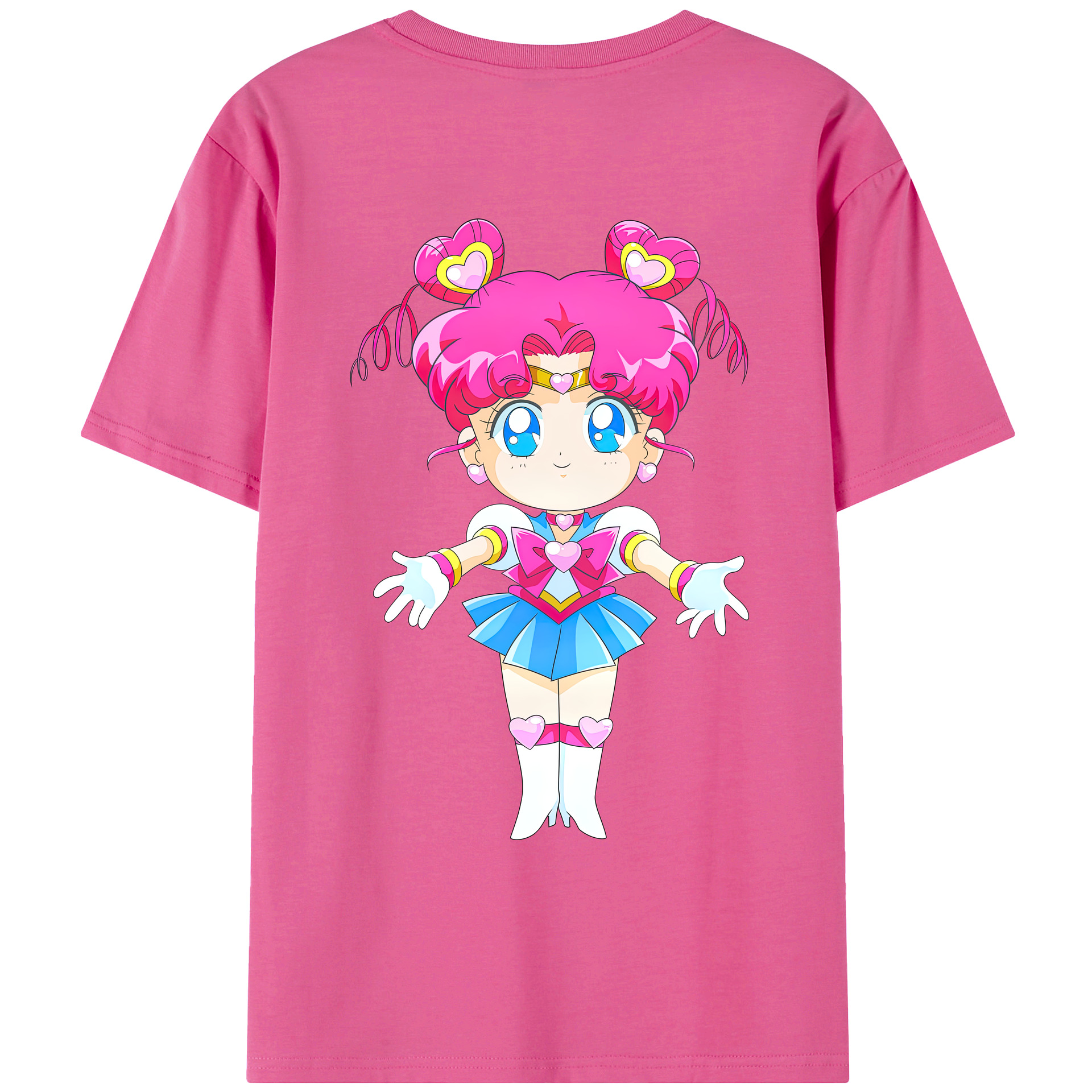（画像用） 美少女戦士セーラームーン ちびうさ Sailor Moon Chibiusa Tsukino Usagi Small Lady Serenity レディース半袖Tシャツ(バックプリント)