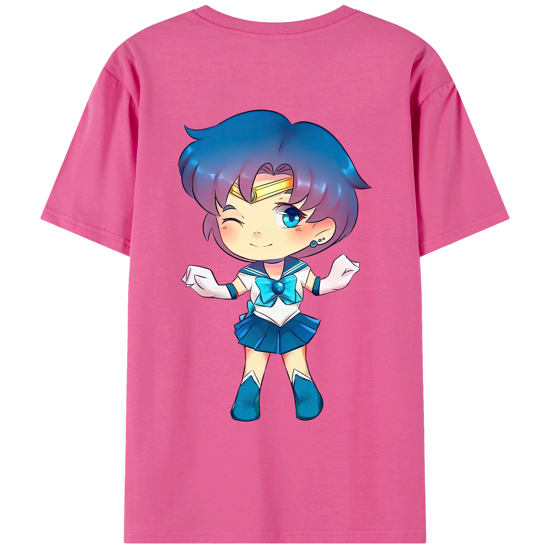 （画像用） 美少女戦士セーラームーン 水野 亜美 みずの あみ Sailor Moon Mizuno Ami レディース半袖Tシャツ(バックプリント)