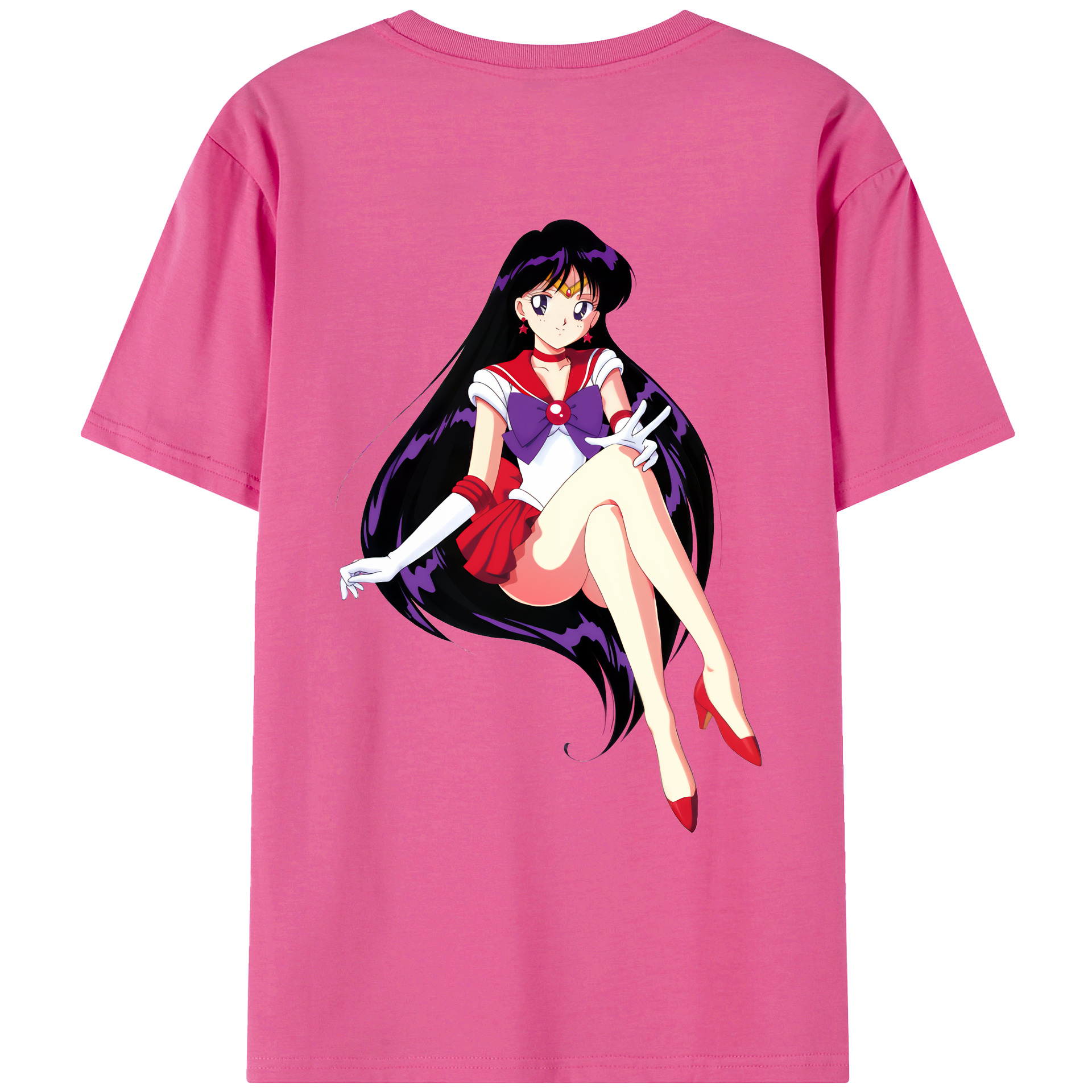 （画像用） 美少女戦士セーラームーン 火野レイ ひの レイ Sailor Moon Hino Rei （セーラーマーズ,Sailor Mars） レディース半袖Tシャツ(バックプリント)