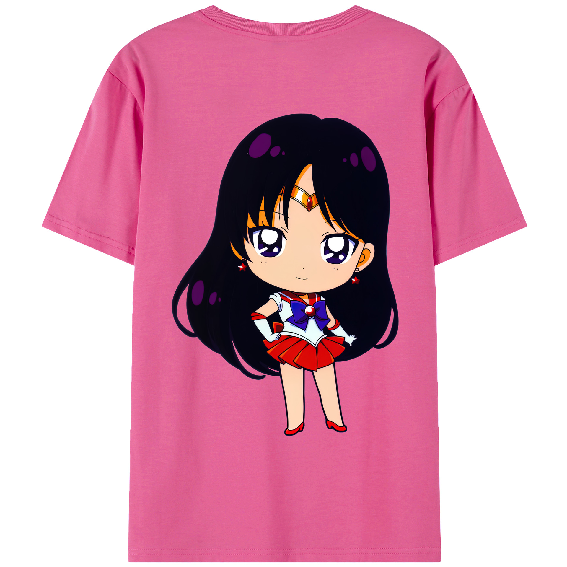 （画像用） 美少女戦士セーラームーン 火野レイ ひの レイ Sailor Moon Hino Rei （セーラーマーズ,Sailor Mars） レディース半袖Tシャツ(バックプリント)