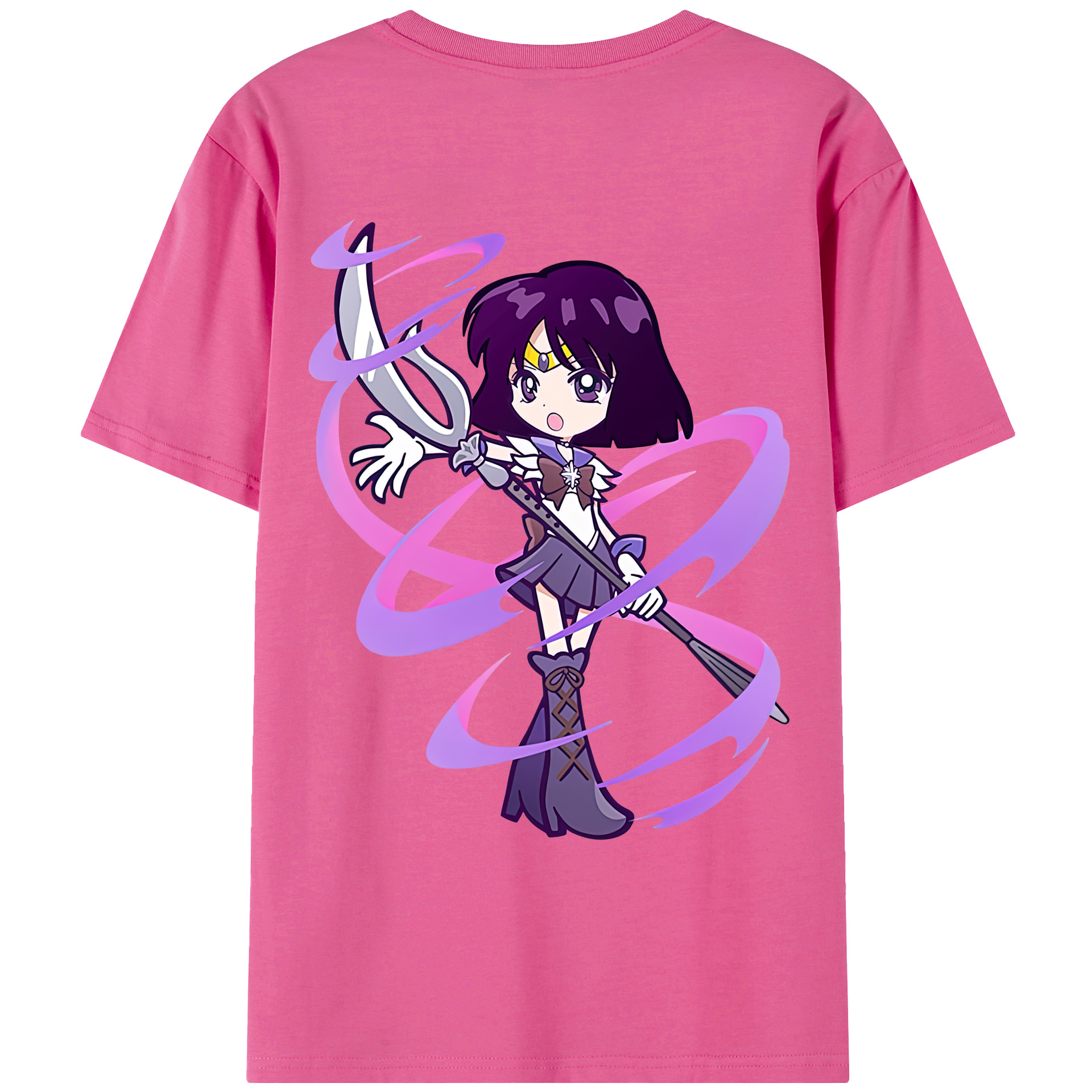 （画像用） 美少女戦士セーラームーン 土萠ほたる Sailor Moon Tomoe Hotaru （セーラーサターン；Sailor Saturn） レディース半袖Tシャツ(バックプリント)