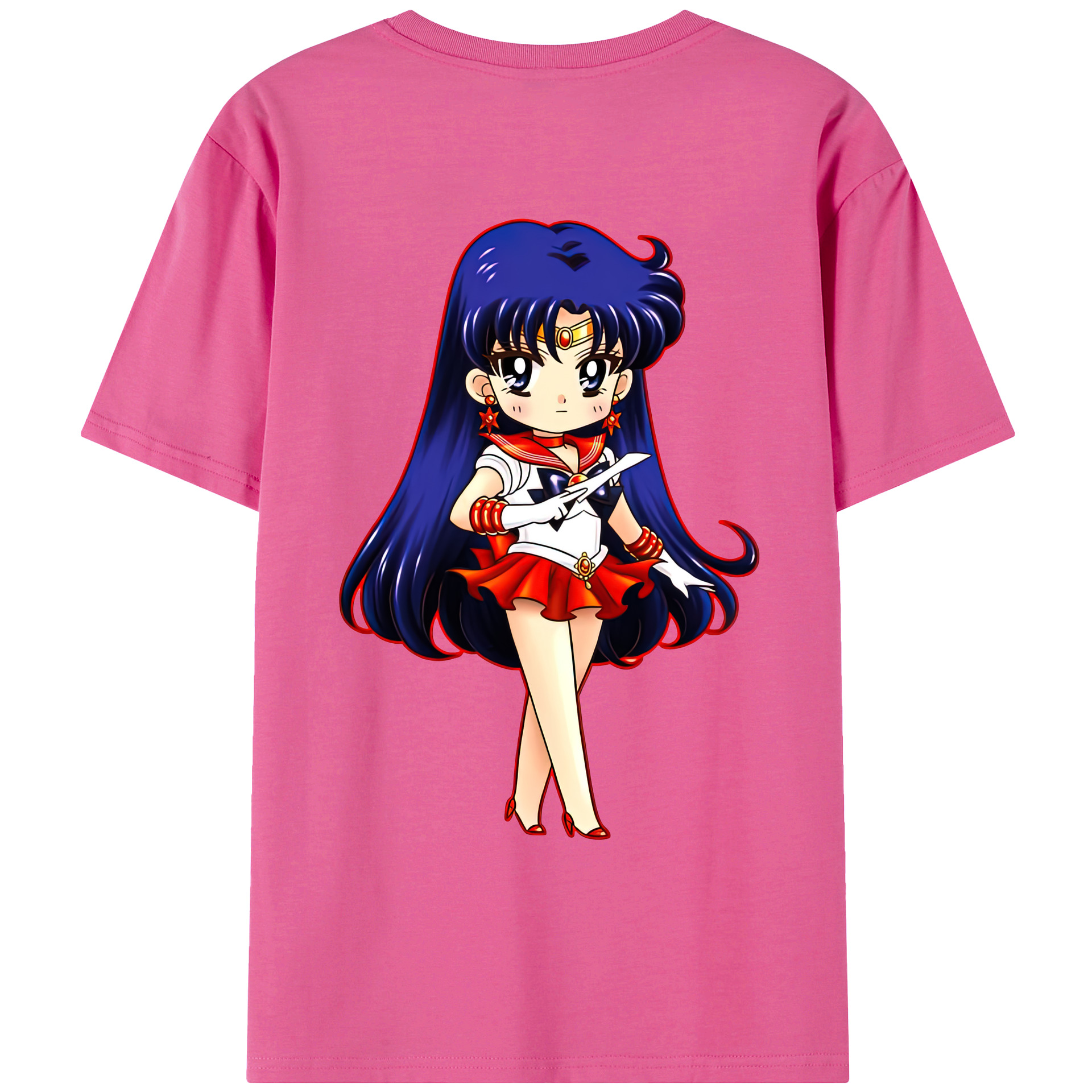 （画像用） 美少女戦士セーラームーン 火野レイ ひの レイ Sailor Moon Hino Rei （セーラーマーズ,Sailor Mars） レディース半袖Tシャツ(バックプリント)