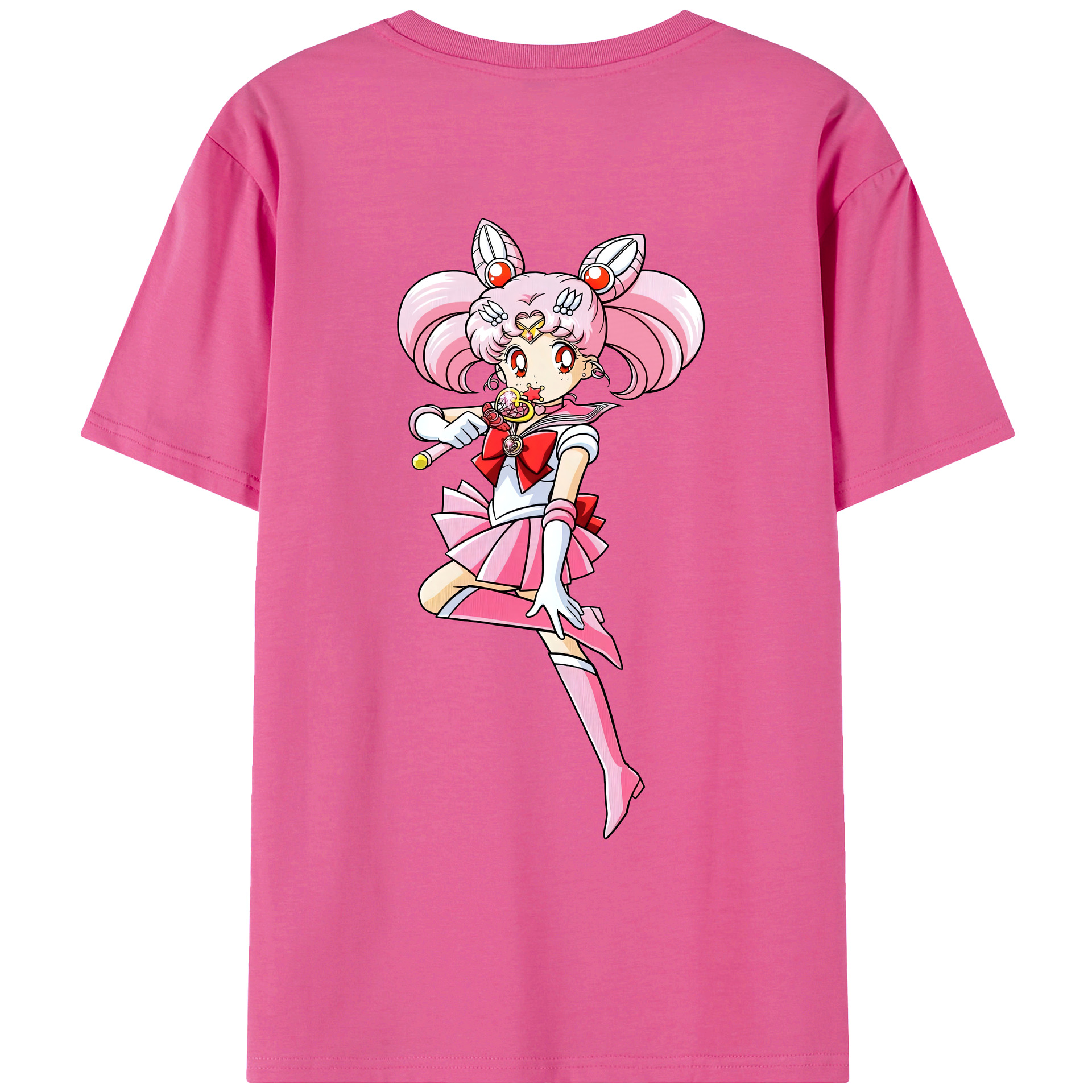 （画像用） 美少女戦士セーラームーン ちびうさ Sailor Moon Chibiusa Tsukino Usagi Small Lady Serenity レディース半袖Tシャツ(バックプリント)