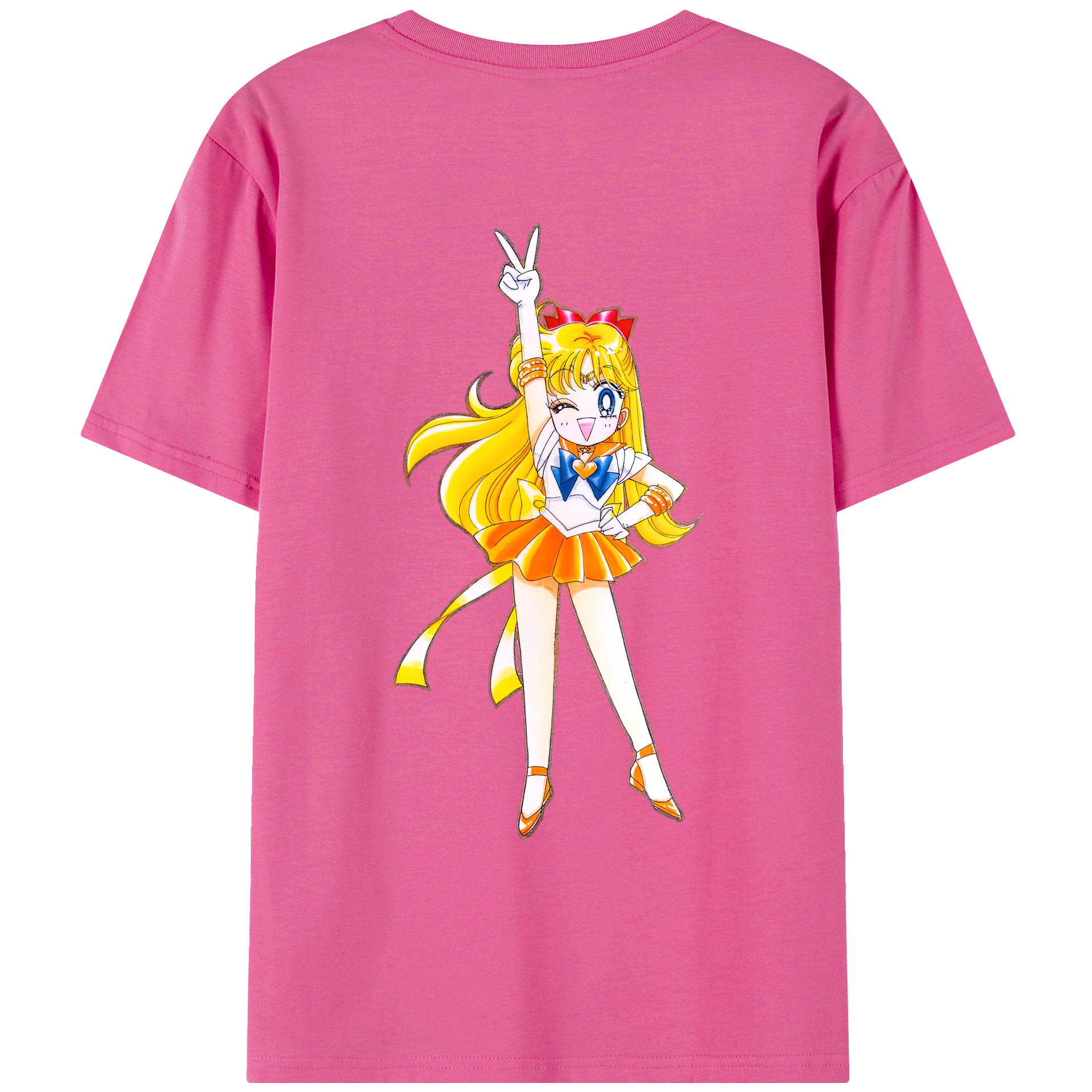 （画像用） 美少女戦士セーラームーン 愛野 美奈子 あいの みなこ Sailor Moon Aino Minako レディース半袖Tシャツ(バックプリント)