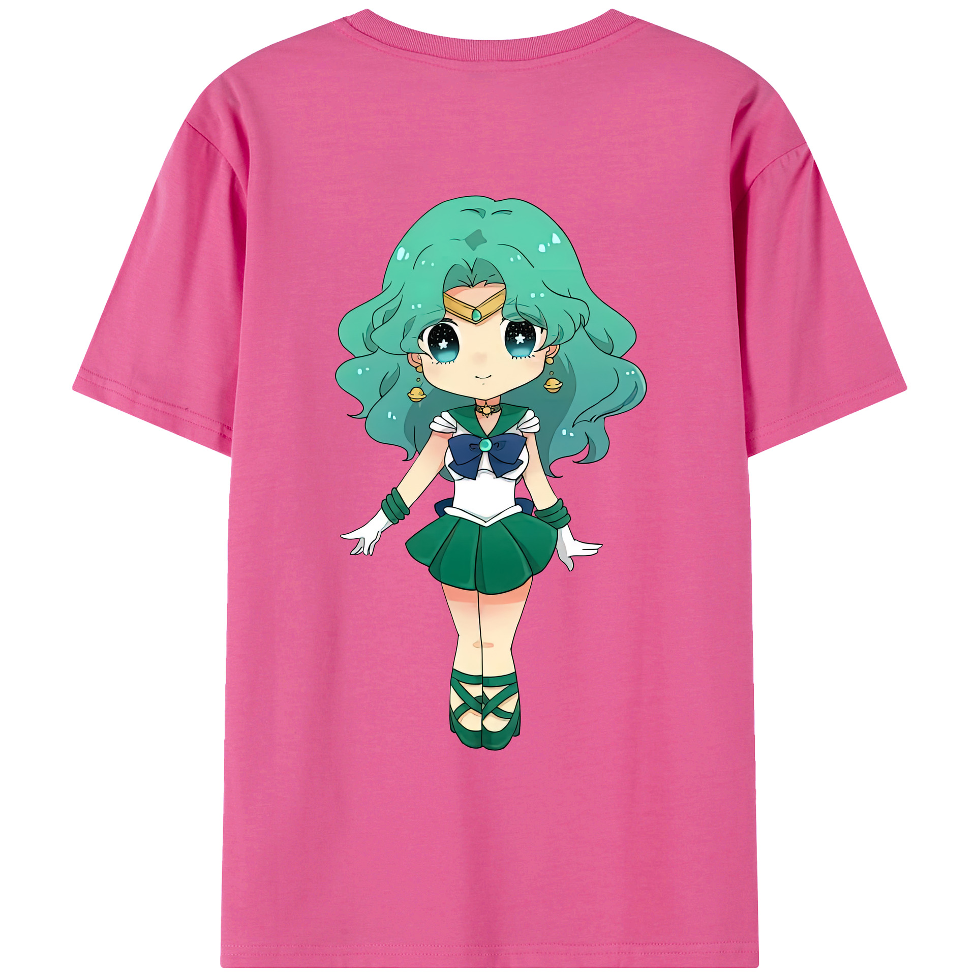 （画像用） 美少女戦士セーラームーン 海王 みちる（かいおう みちる） Sailor Moon Kaiou Michiru レディース半袖Tシャツ(バックプリント)