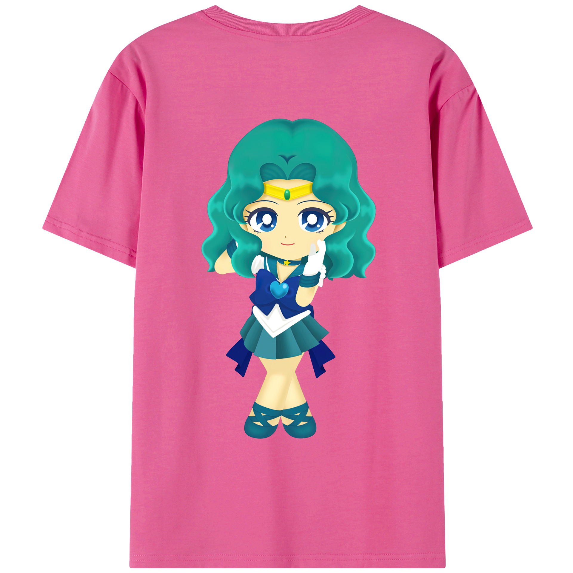 （画像用） 美少女戦士セーラームーン 海王 みちる（かいおう みちる） Sailor Moon Kaiou Michiru レディース半袖Tシャツ(バックプリント)