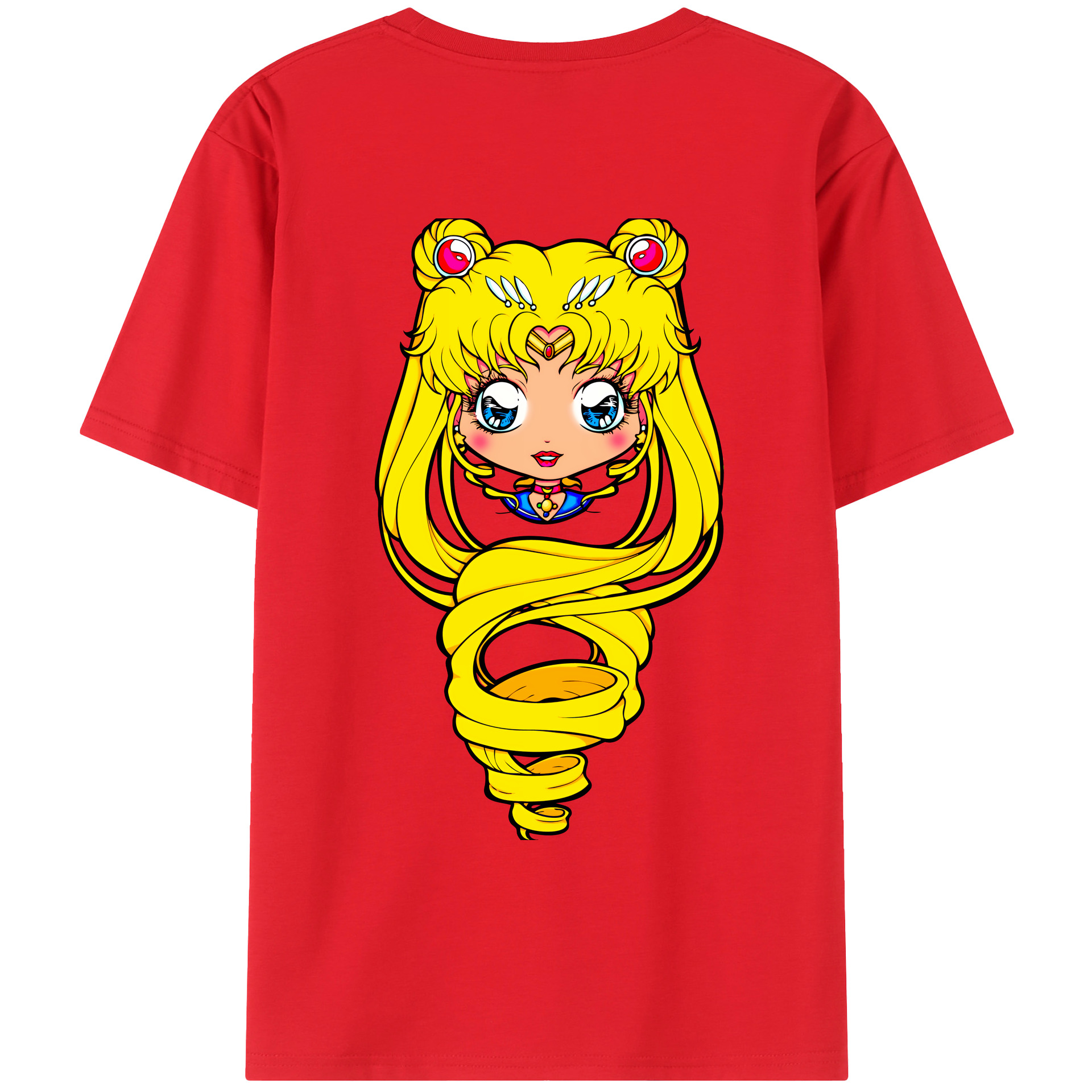 （画像用） 美少女戦士セーラームーン 月野 うさぎ つきの うさぎ Sailor Moon Tsukino Usagi レディース半袖Tシャツ(バックプリント)
