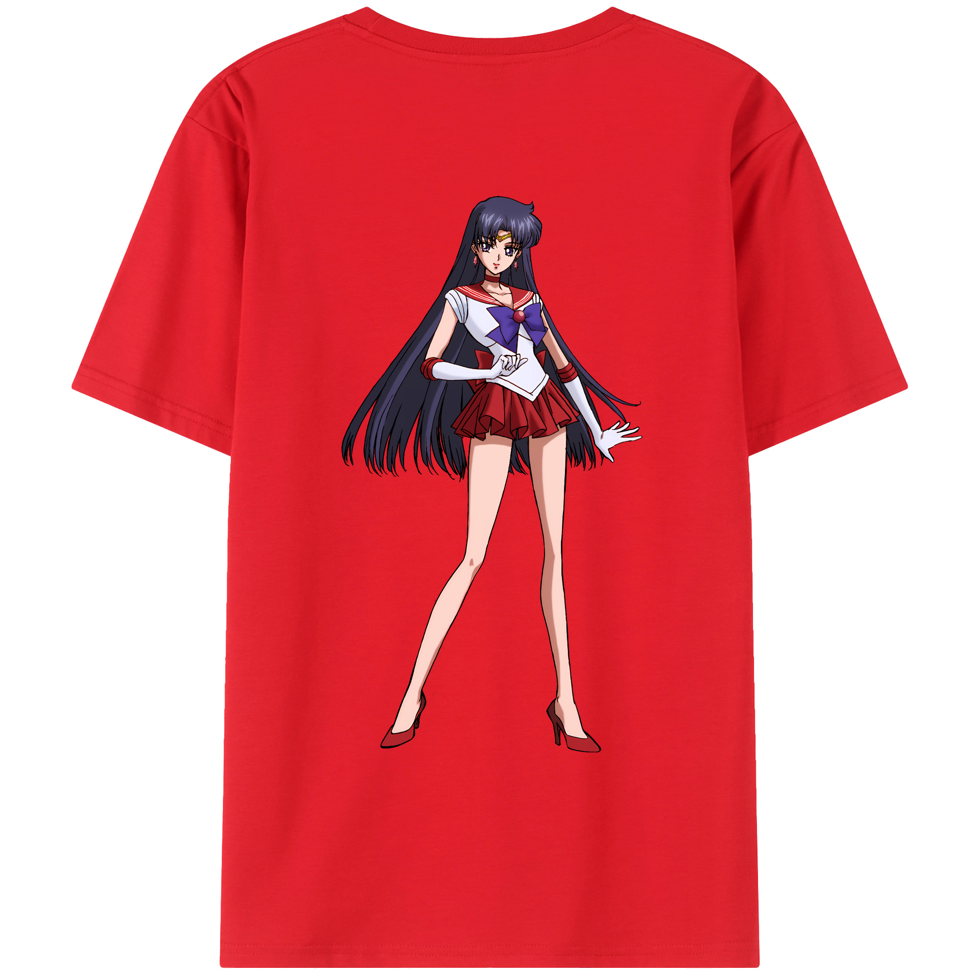 （画像用） 美少女戦士セーラームーン 火野レイ ひの レイ Sailor Moon Hino Rei （セーラーマーズ,Sailor Mars） レディース半袖Tシャツ(バックプリント)