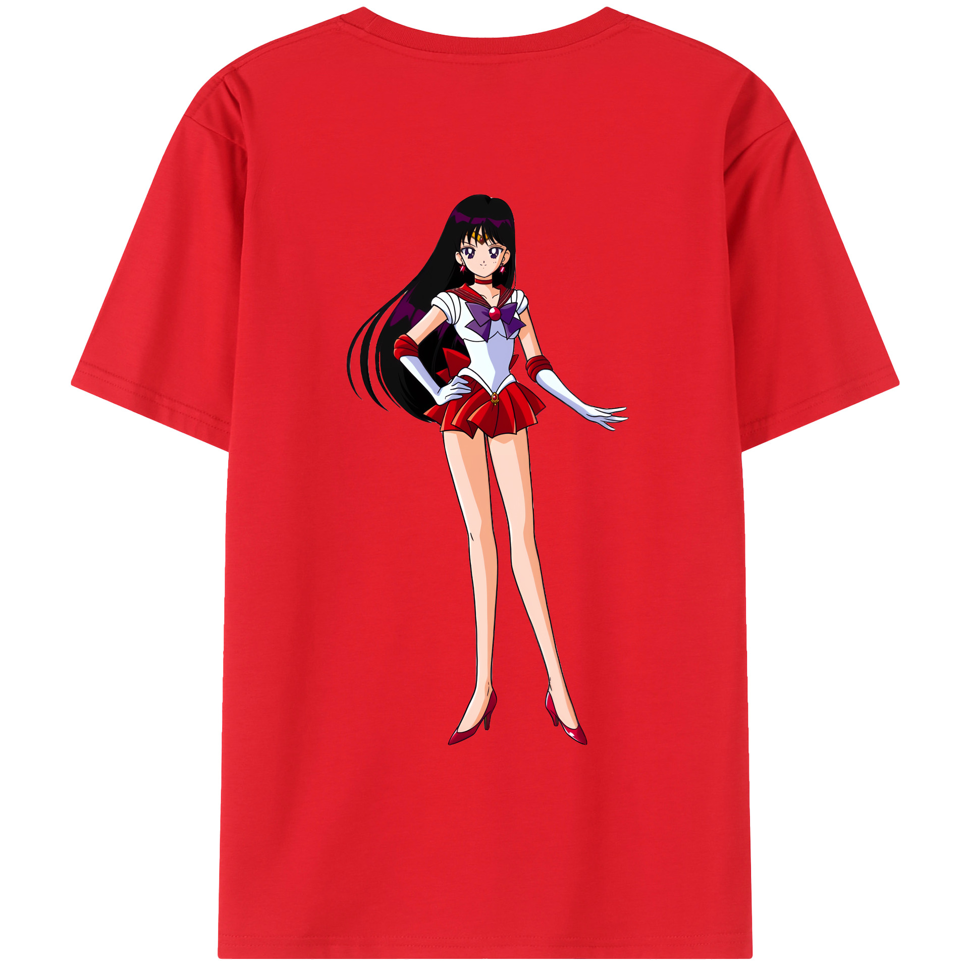 （画像用） 美少女戦士セーラームーン 火野レイ ひの レイ Sailor Moon Hino Rei （セーラーマーズ,Sailor Mars） レディース半袖Tシャツ(バックプリント)