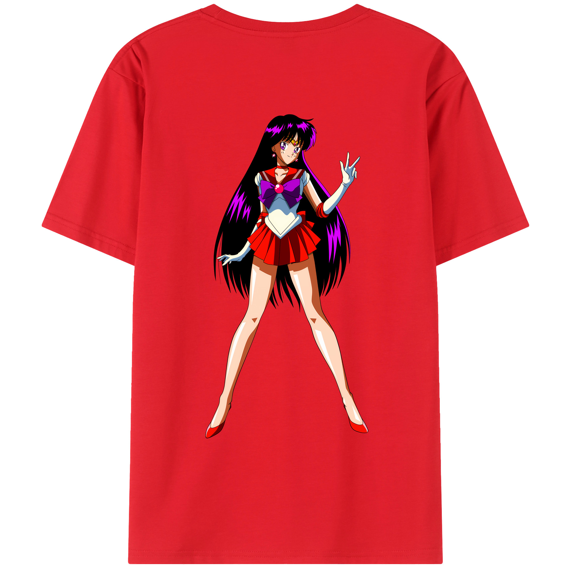 （画像用） 美少女戦士セーラームーン 火野レイ ひの レイ Sailor Moon Hino Rei （セーラーマーズ,Sailor Mars） レディース半袖Tシャツ(バックプリント)