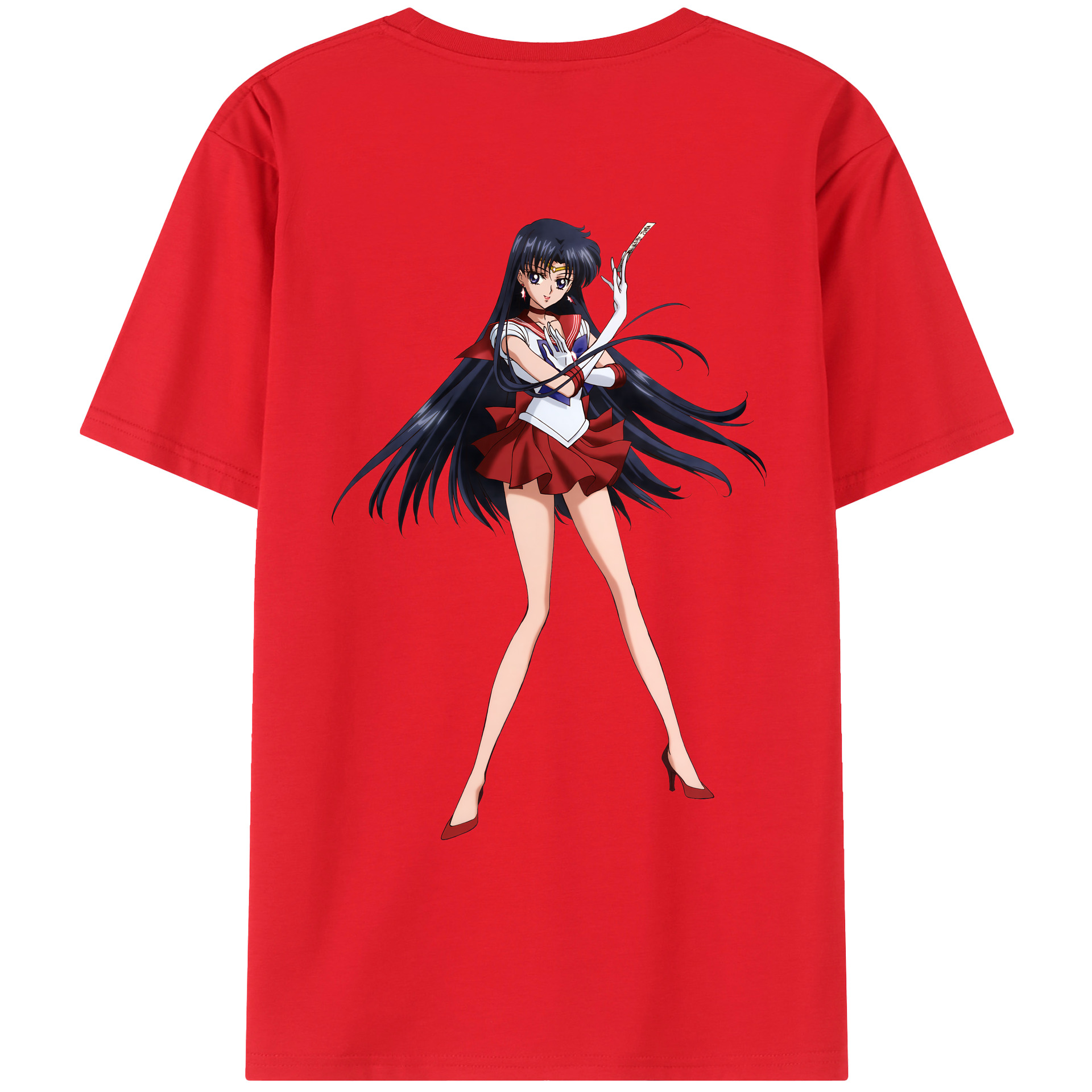 （画像用） 美少女戦士セーラームーン 火野レイ ひの レイ Sailor Moon Hino Rei （セーラーマーズ,Sailor Mars） レディース半袖Tシャツ(バックプリント)